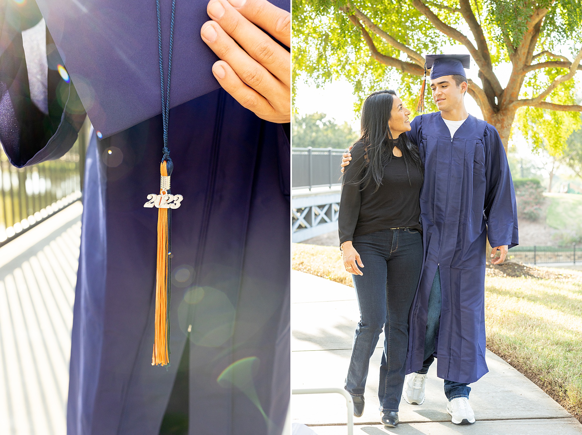 senior in graduation regalia 