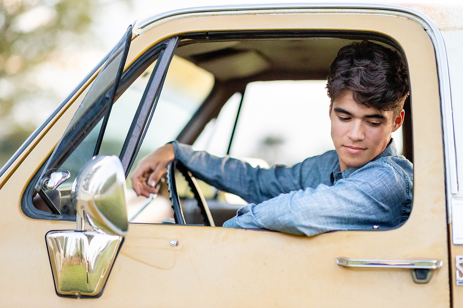 senior rides in his truck