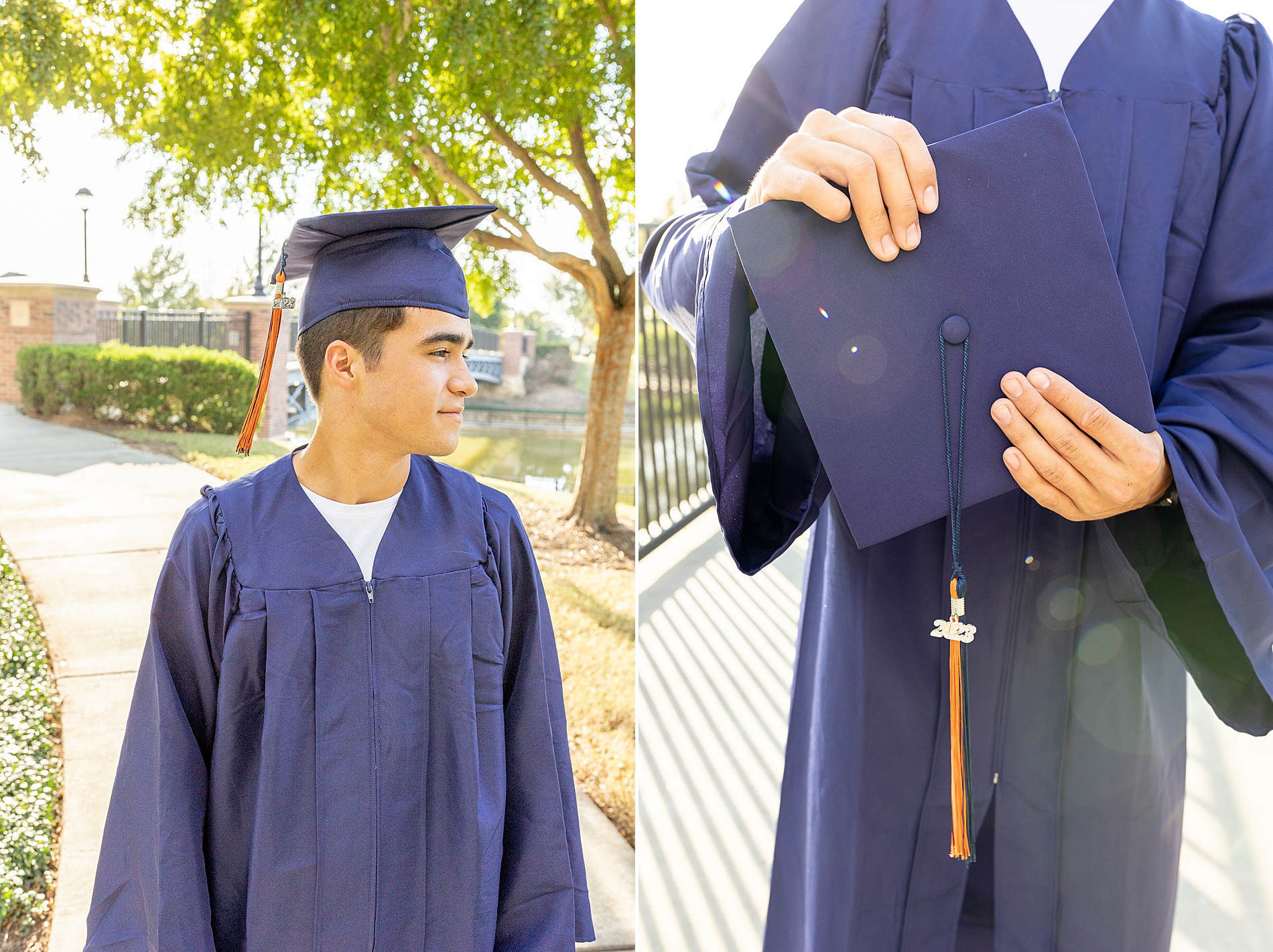senior in cap and gown