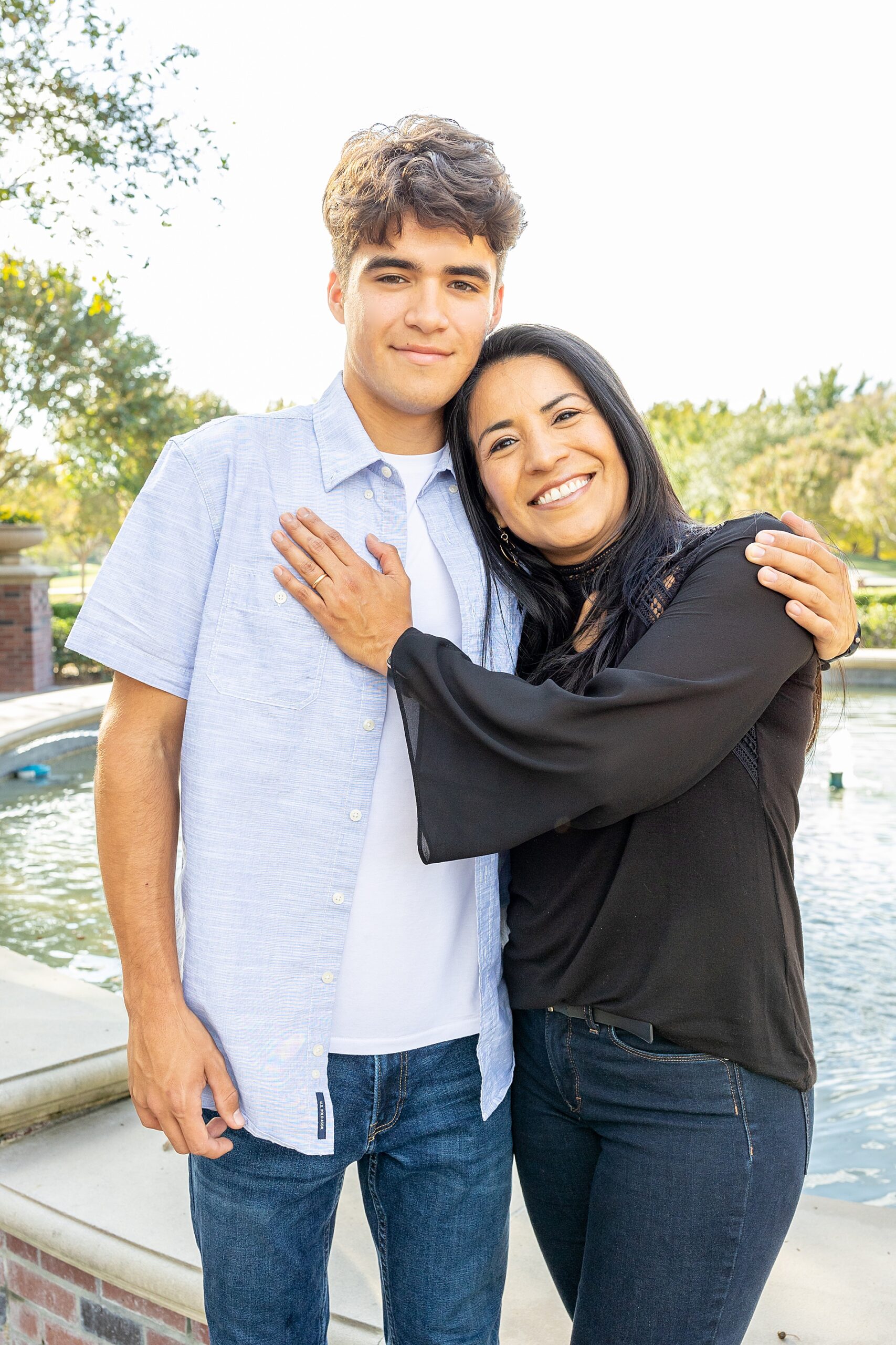 senior boy with his mom