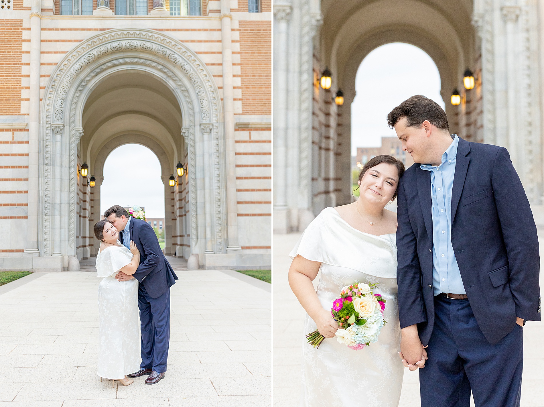 light and airy engagement photos at Rice University