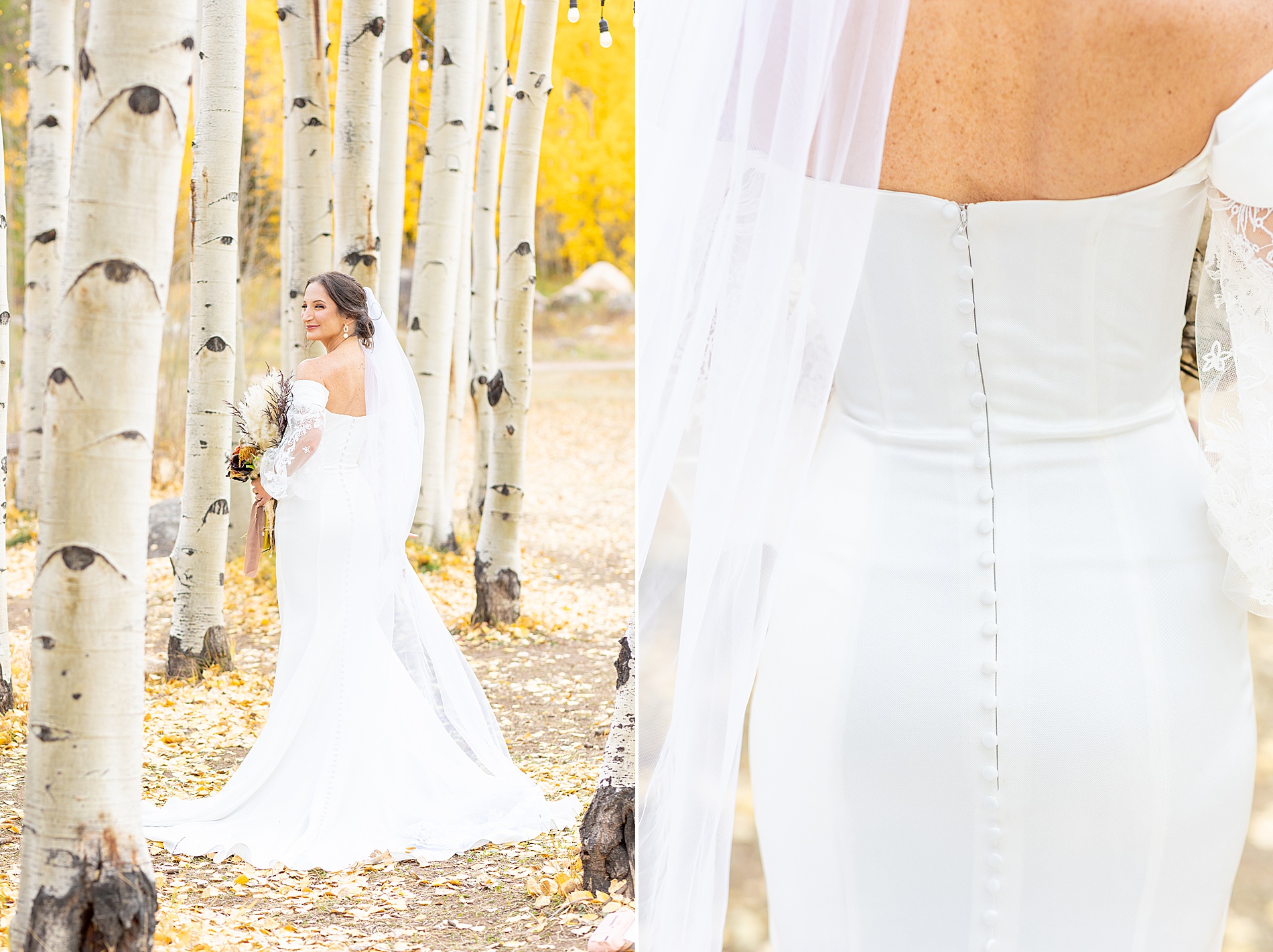 back of bride's wedding dress