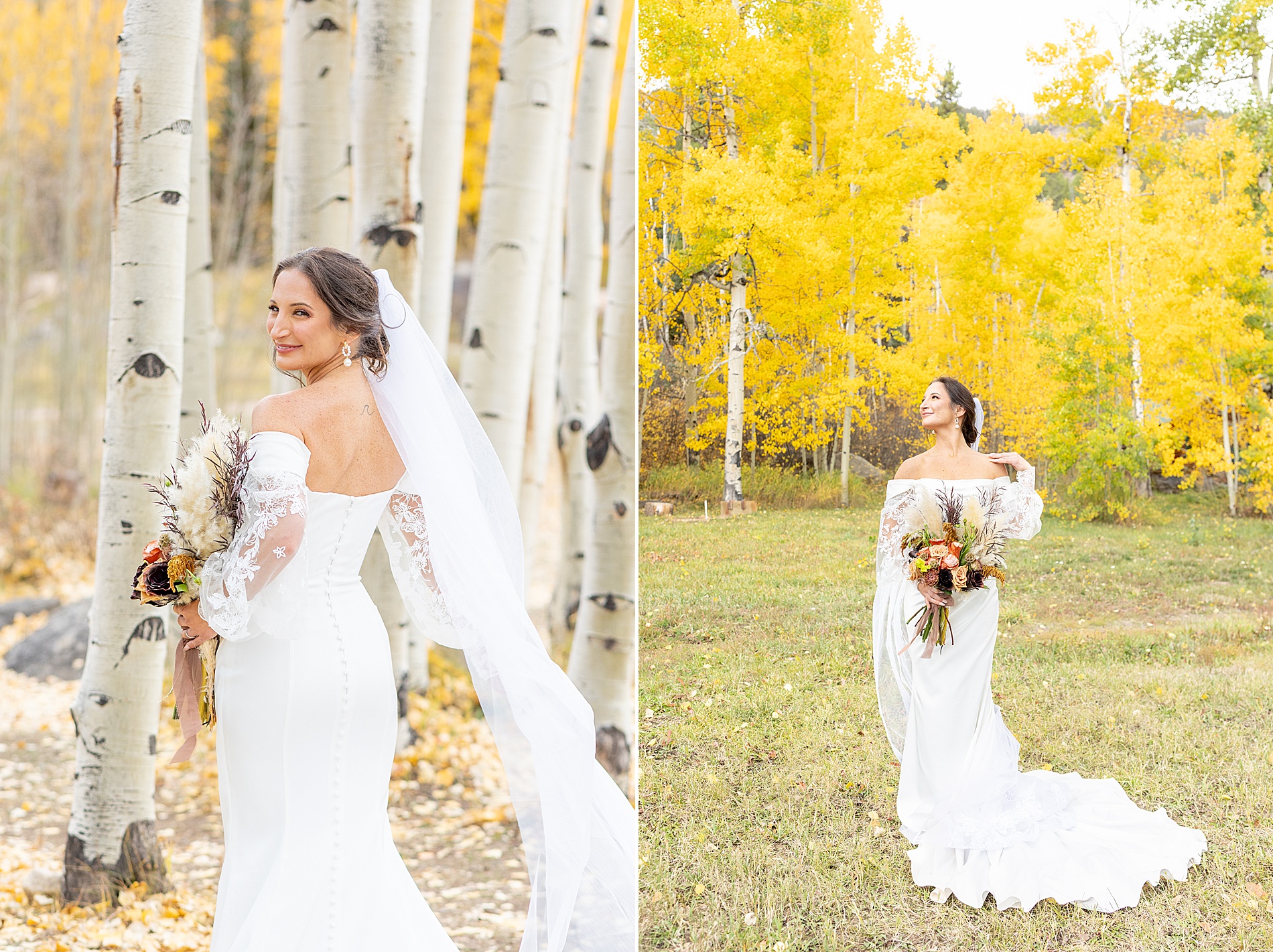 bridal portraits from fall wedding