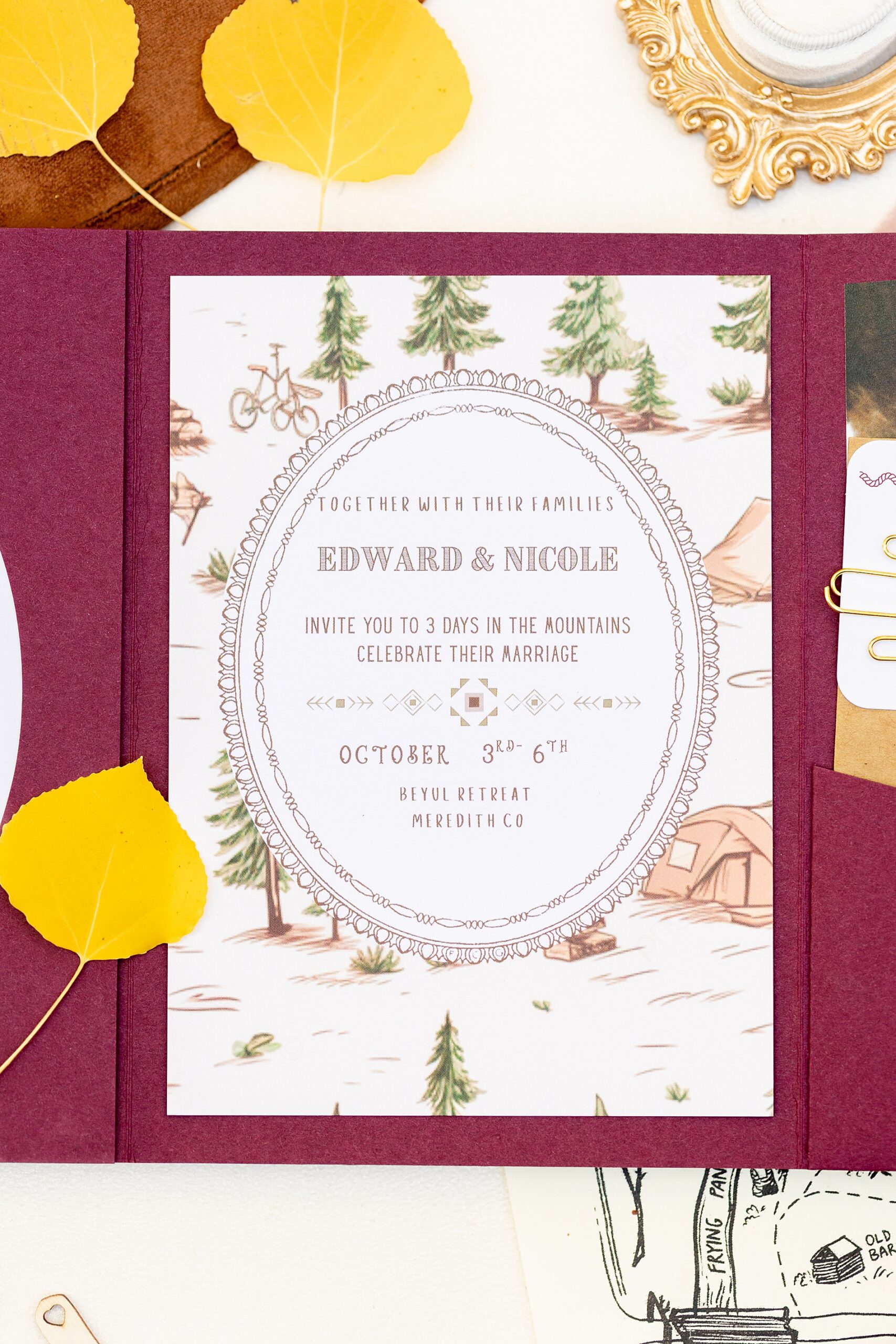 wedding invitations from Aspen, CO wedding | Colorado Wedding at Beyul Retreat