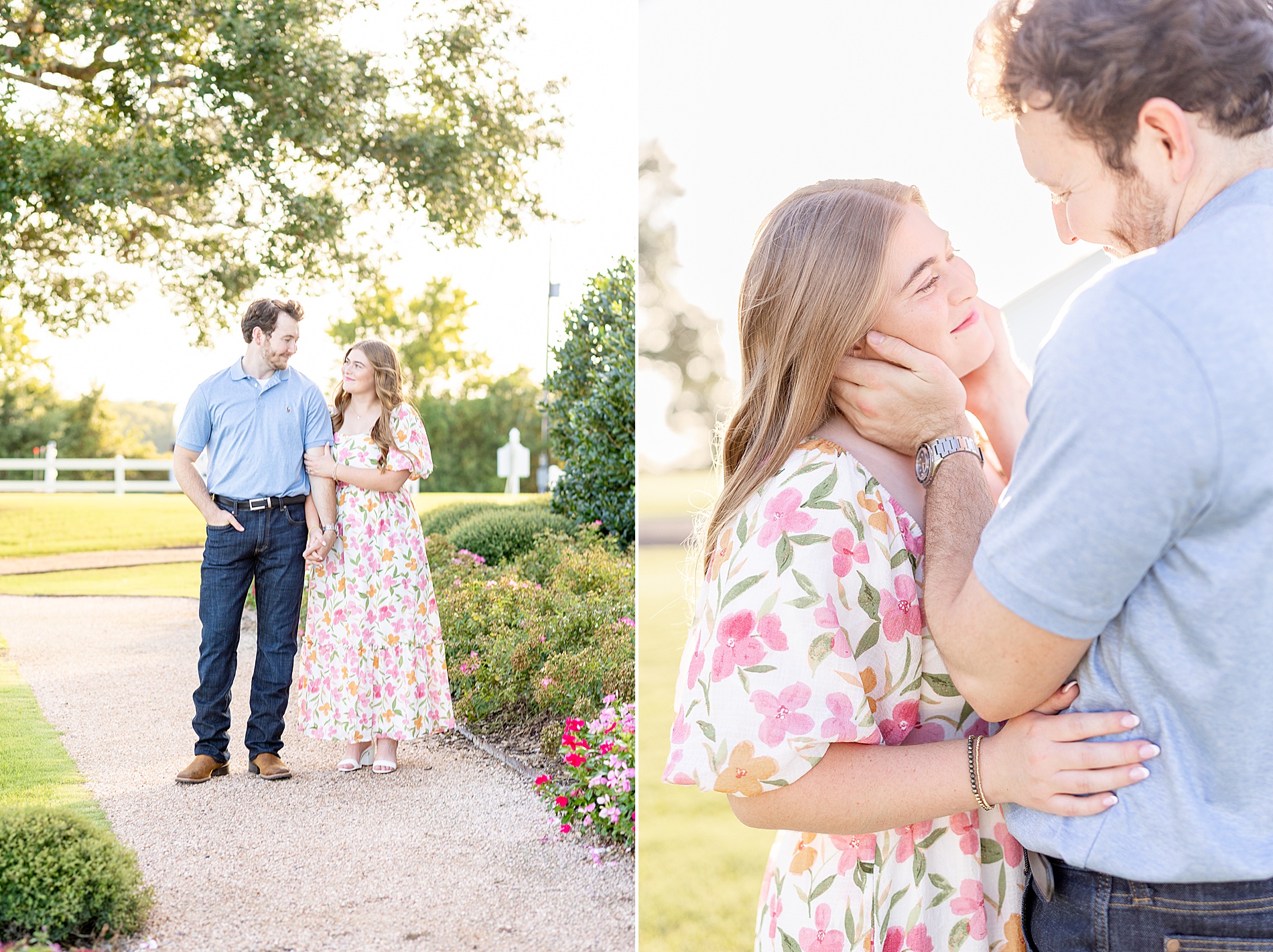light and airy engagement portraits 