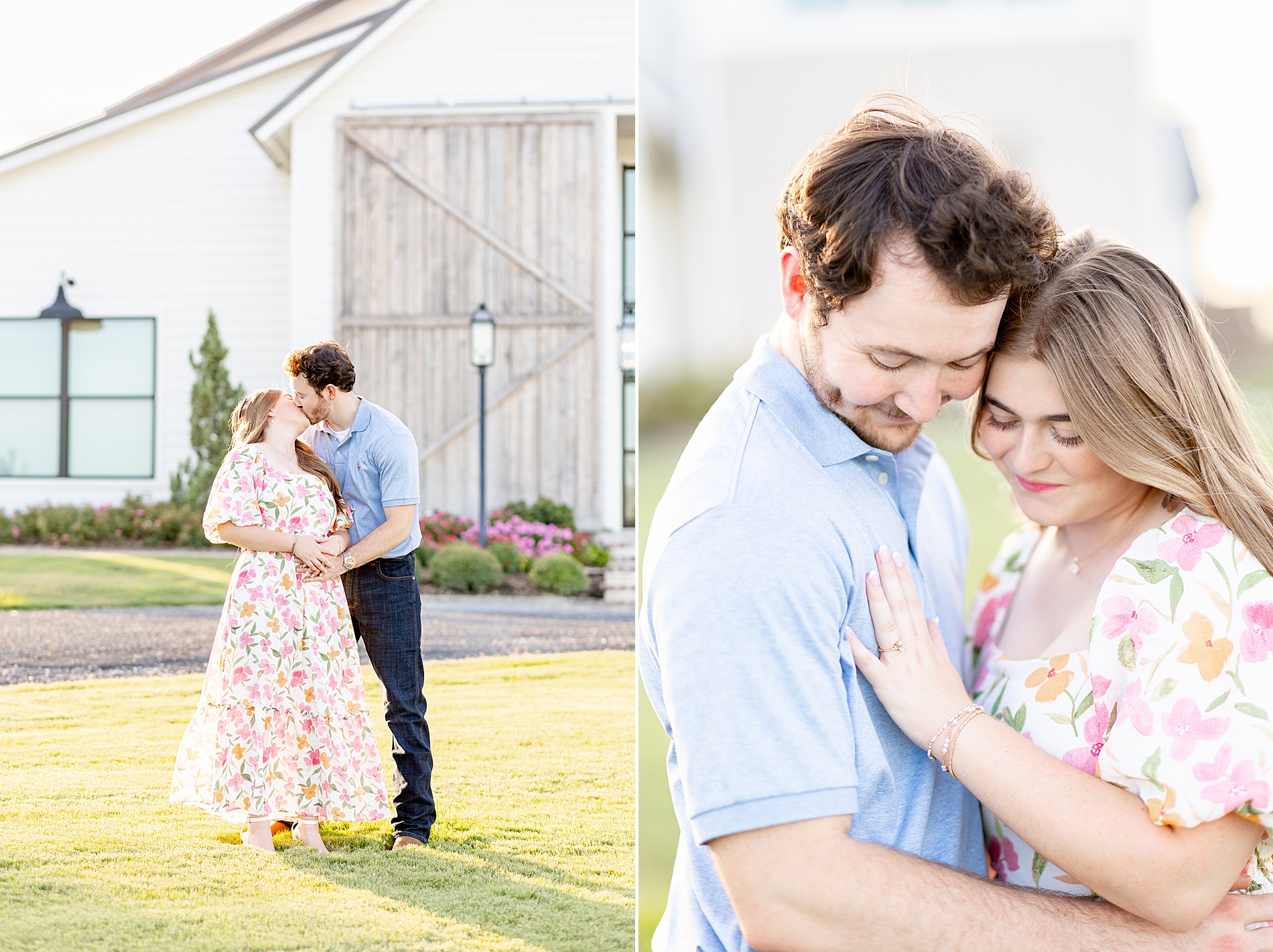 romantic engagement session in Brenham Texas