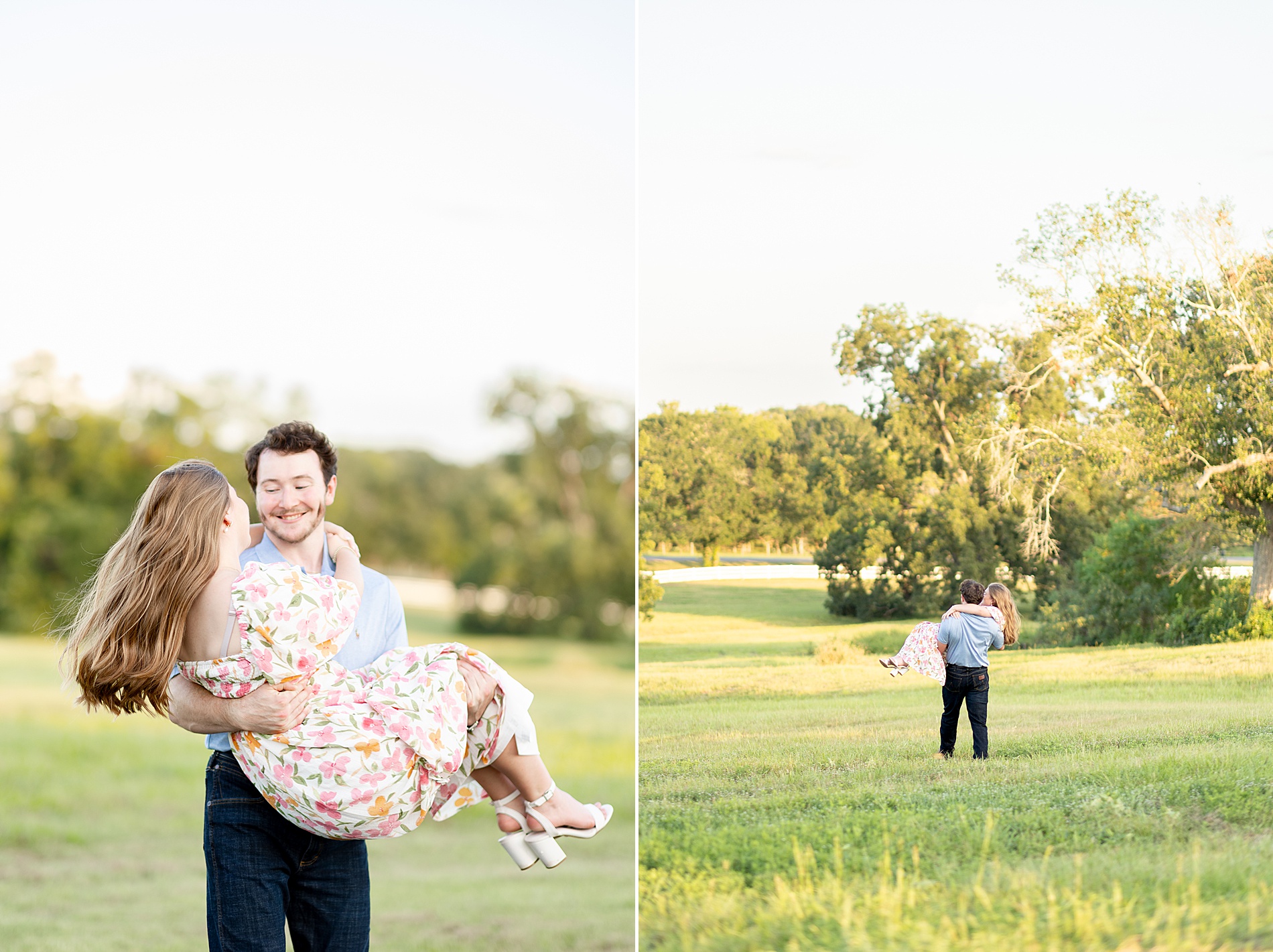 man carries his fiancé 