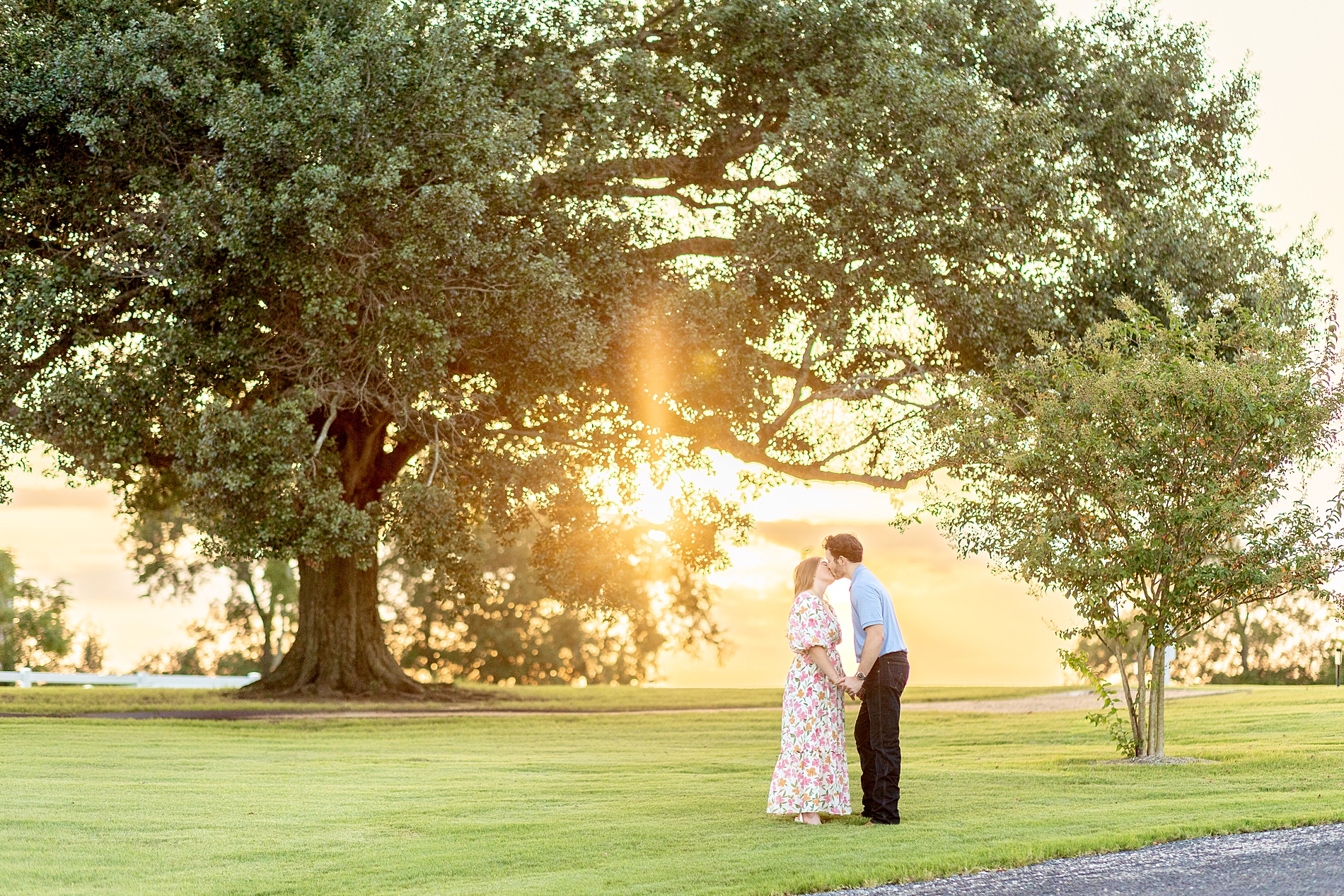 romantic golden hour portraits from Texas Summer Engagement at Deep In The Heart Farms