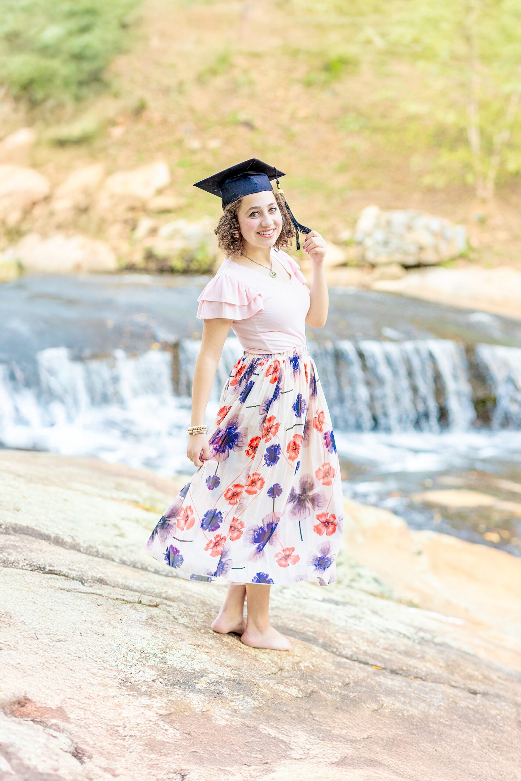 Falls Park Senior Session in downtown Greenville, SC