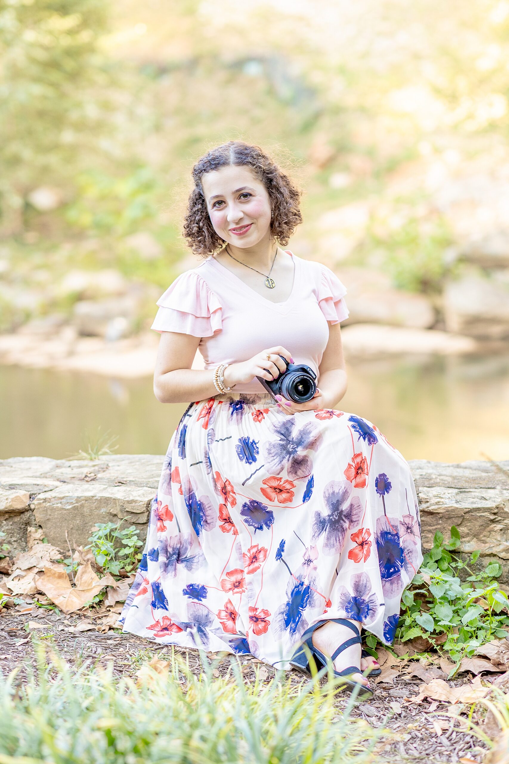 Greenville senior photographer captures senior portraits at Falls Park