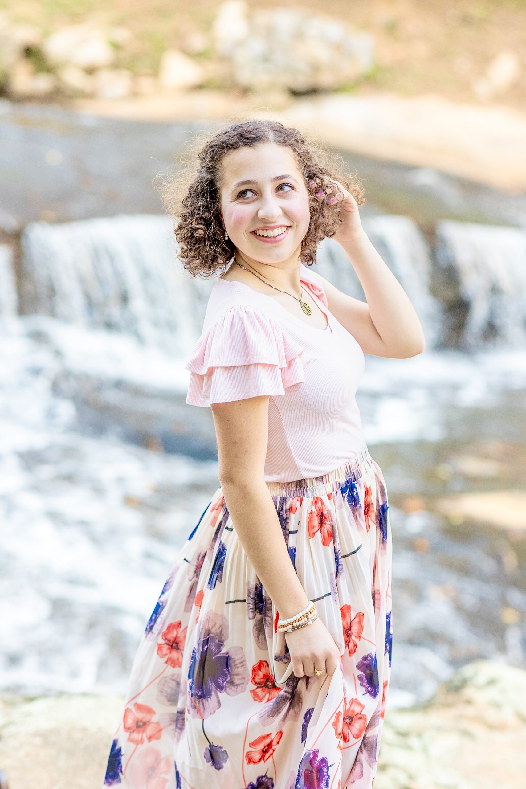 Greenville senior photographer captures senior portraits at Falls Park