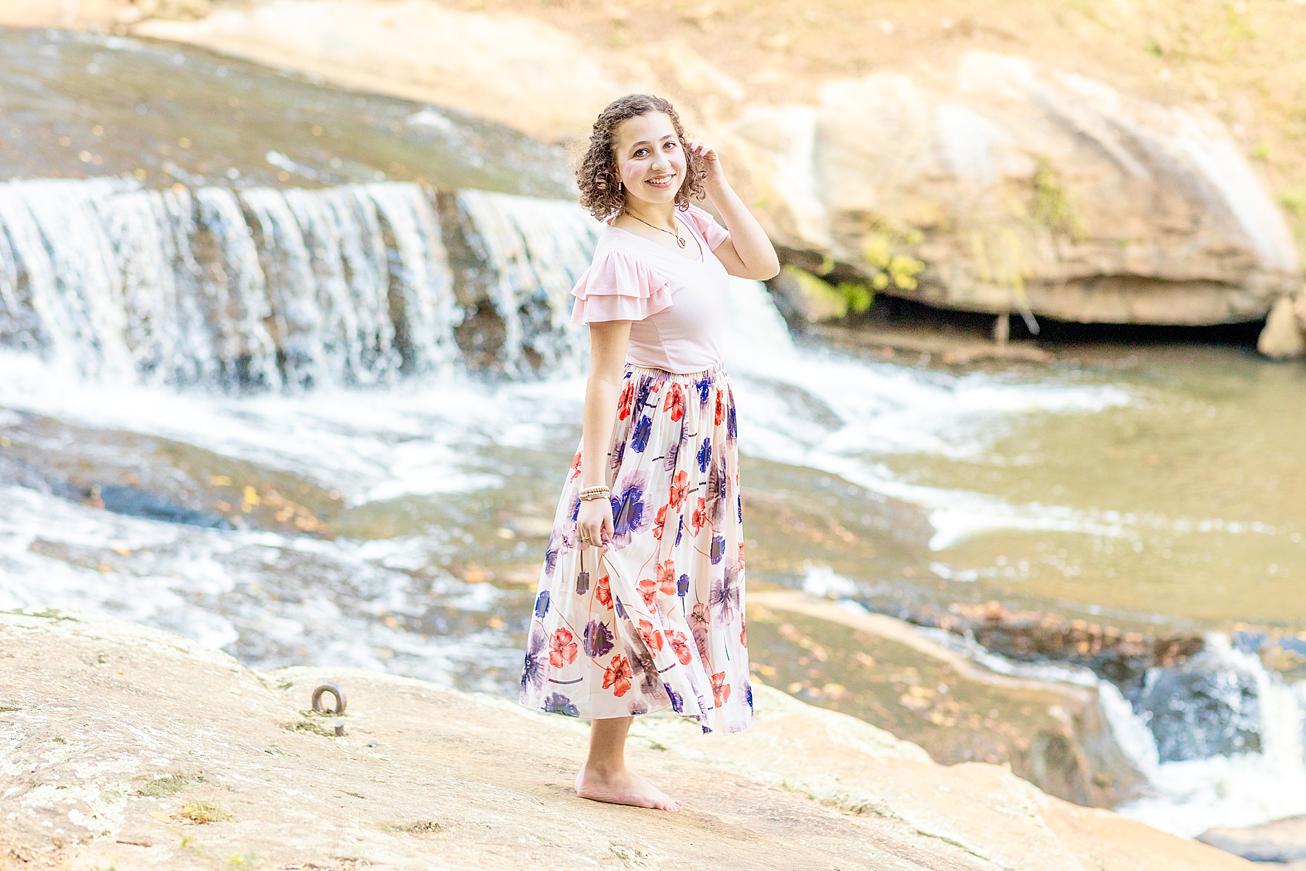 Reedy river senior portraits at Falls Park