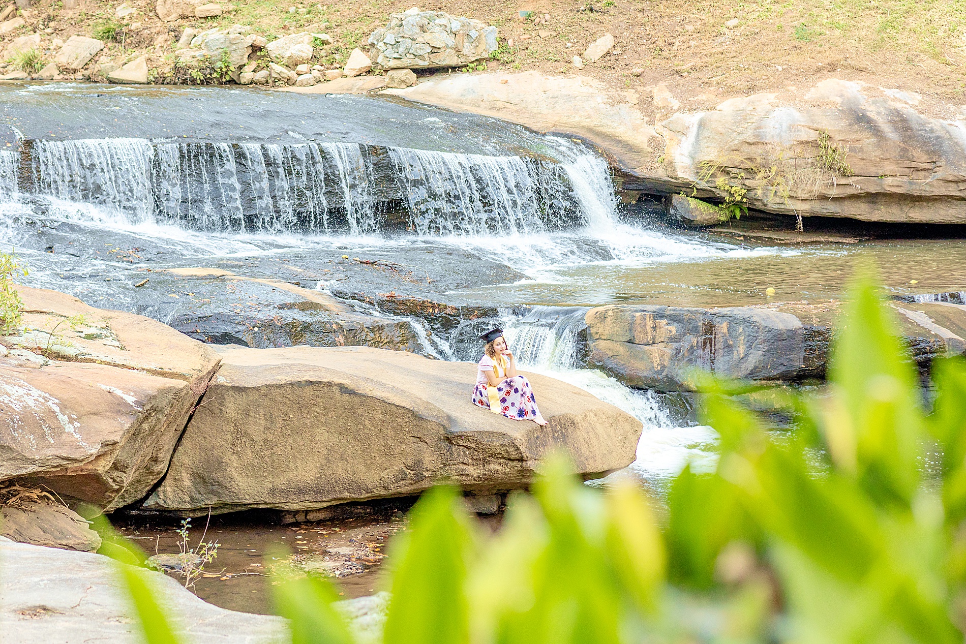 Greenville senior photographer captures senior portraits at Falls Park