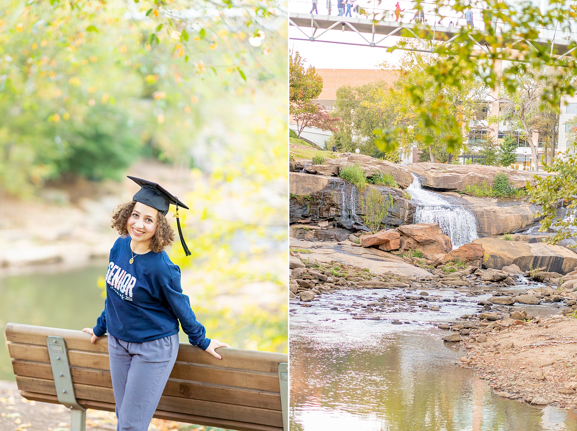Falls Park senior session in Greenville, SC