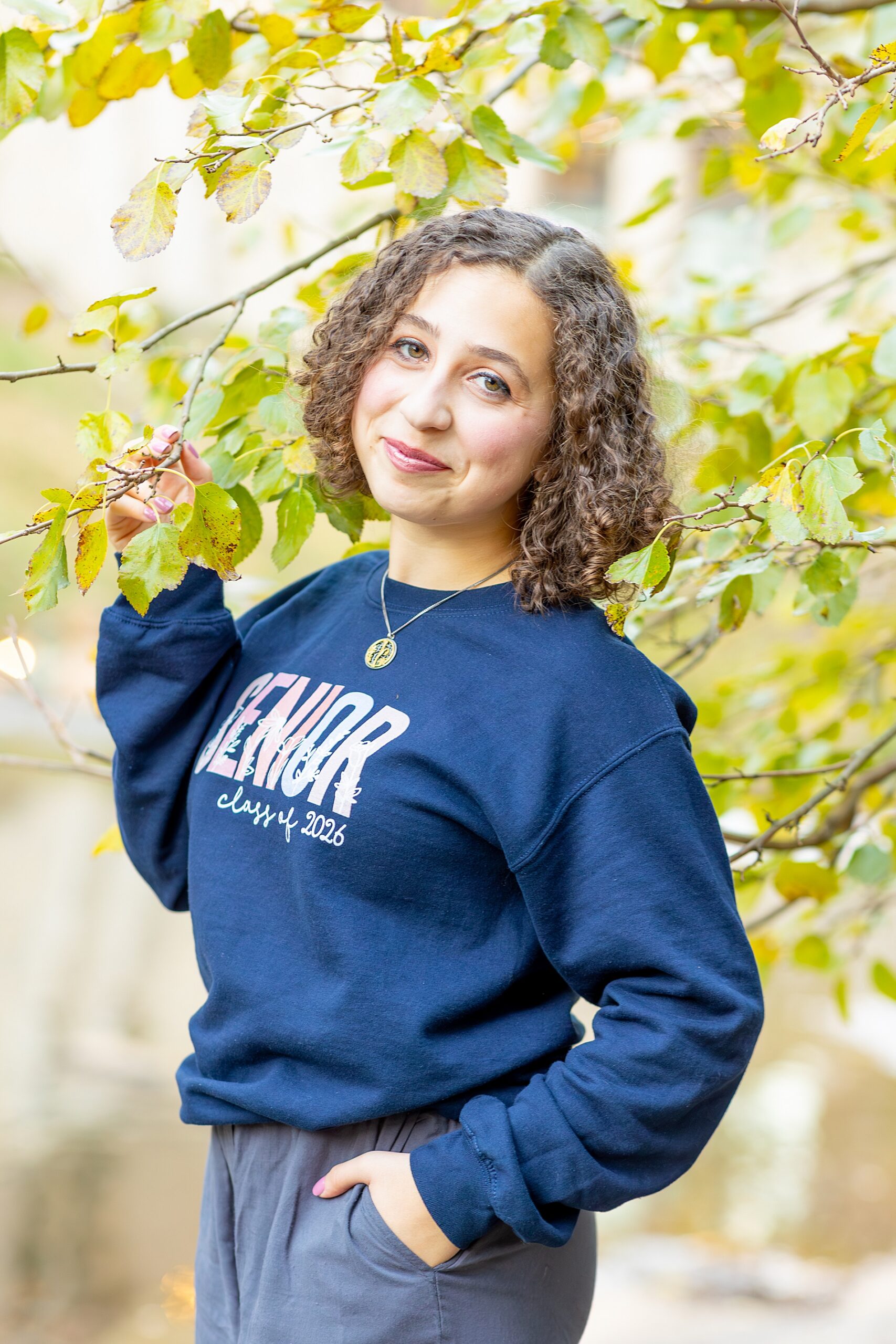 fall senior session at Falls Park