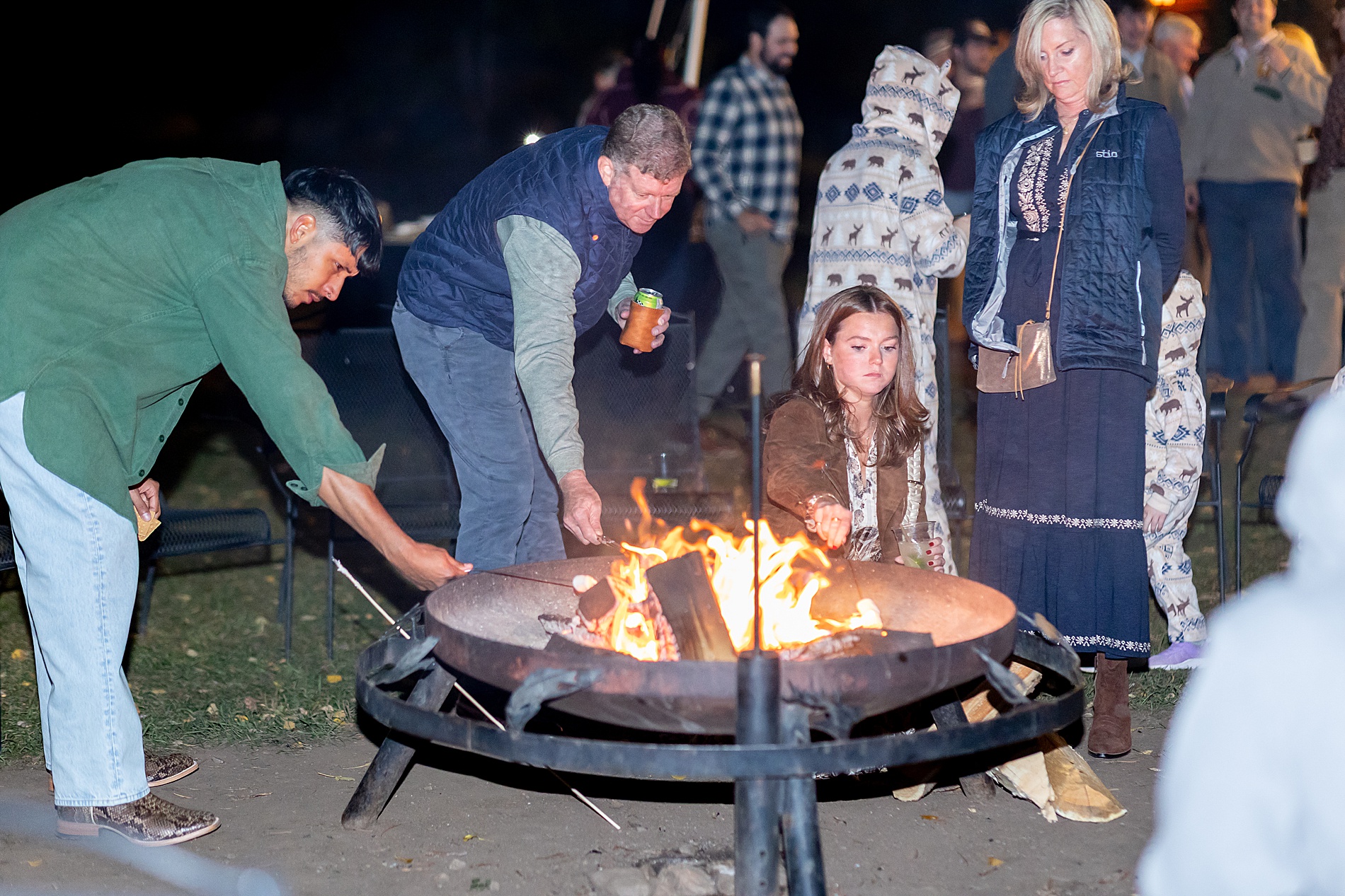 guests roasting marshmallows
