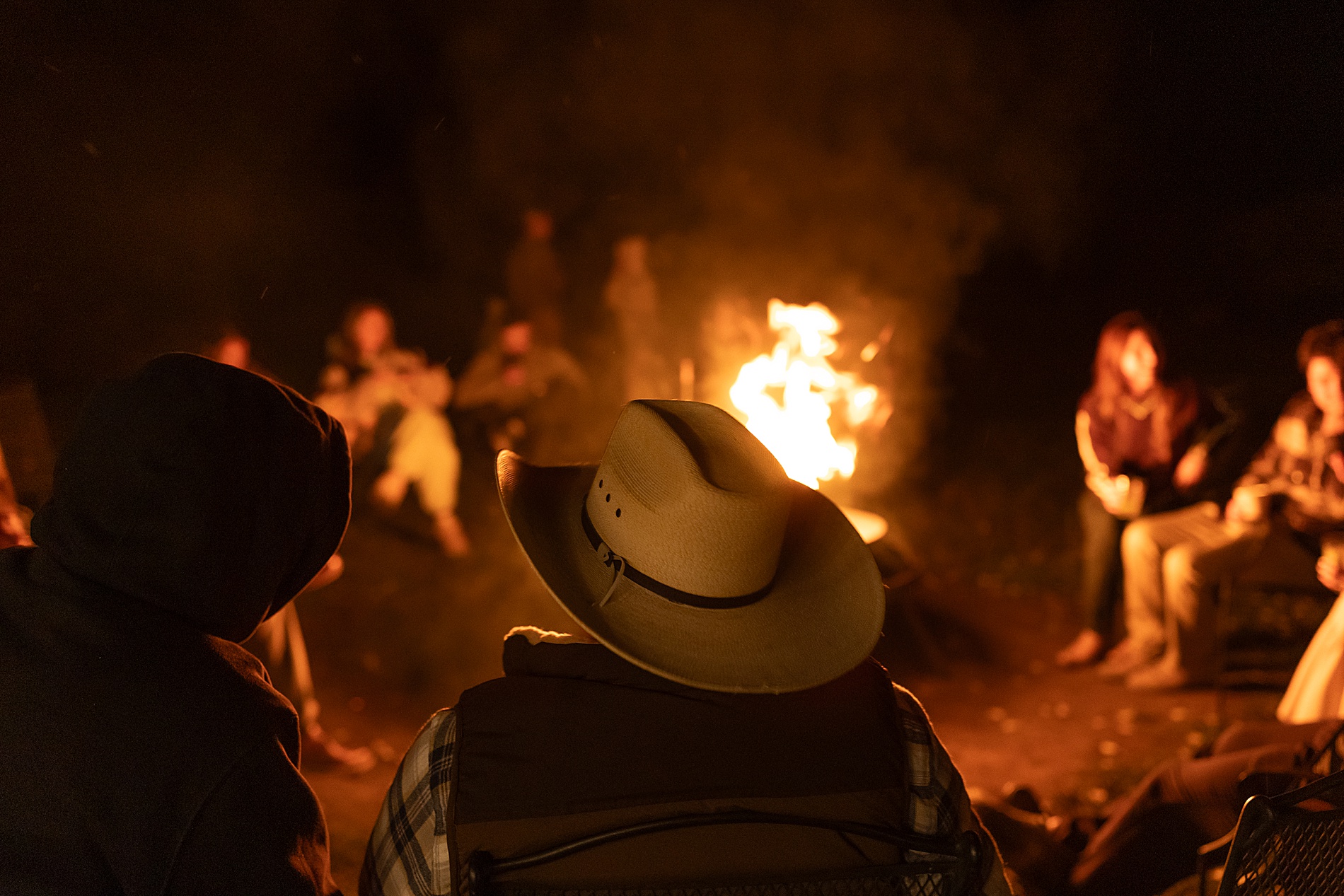 wedding welcome party around the bonfire