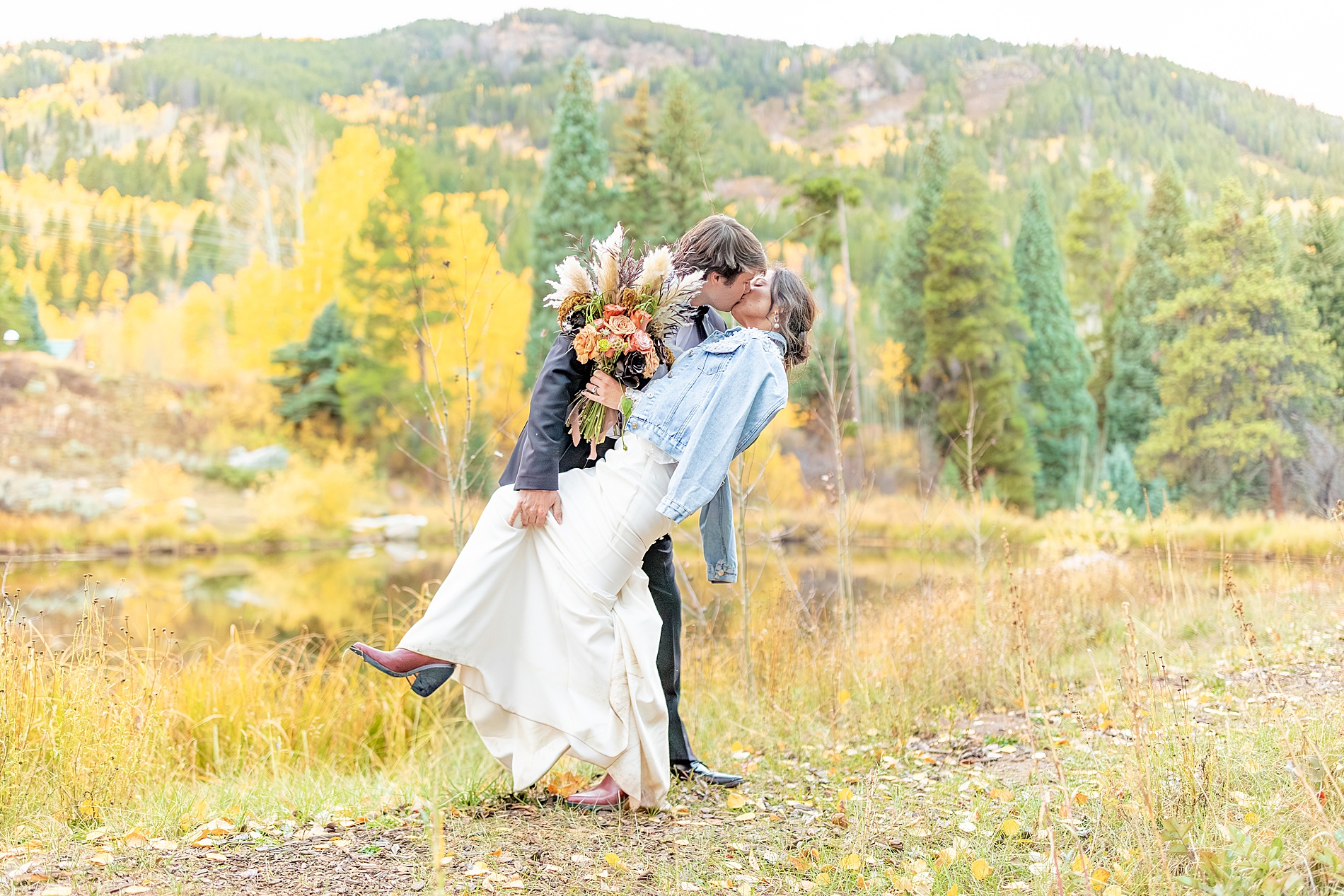 Romantic wedding portraits from Vibrant Aspen, Colorado Wedding at Beyul Retreat