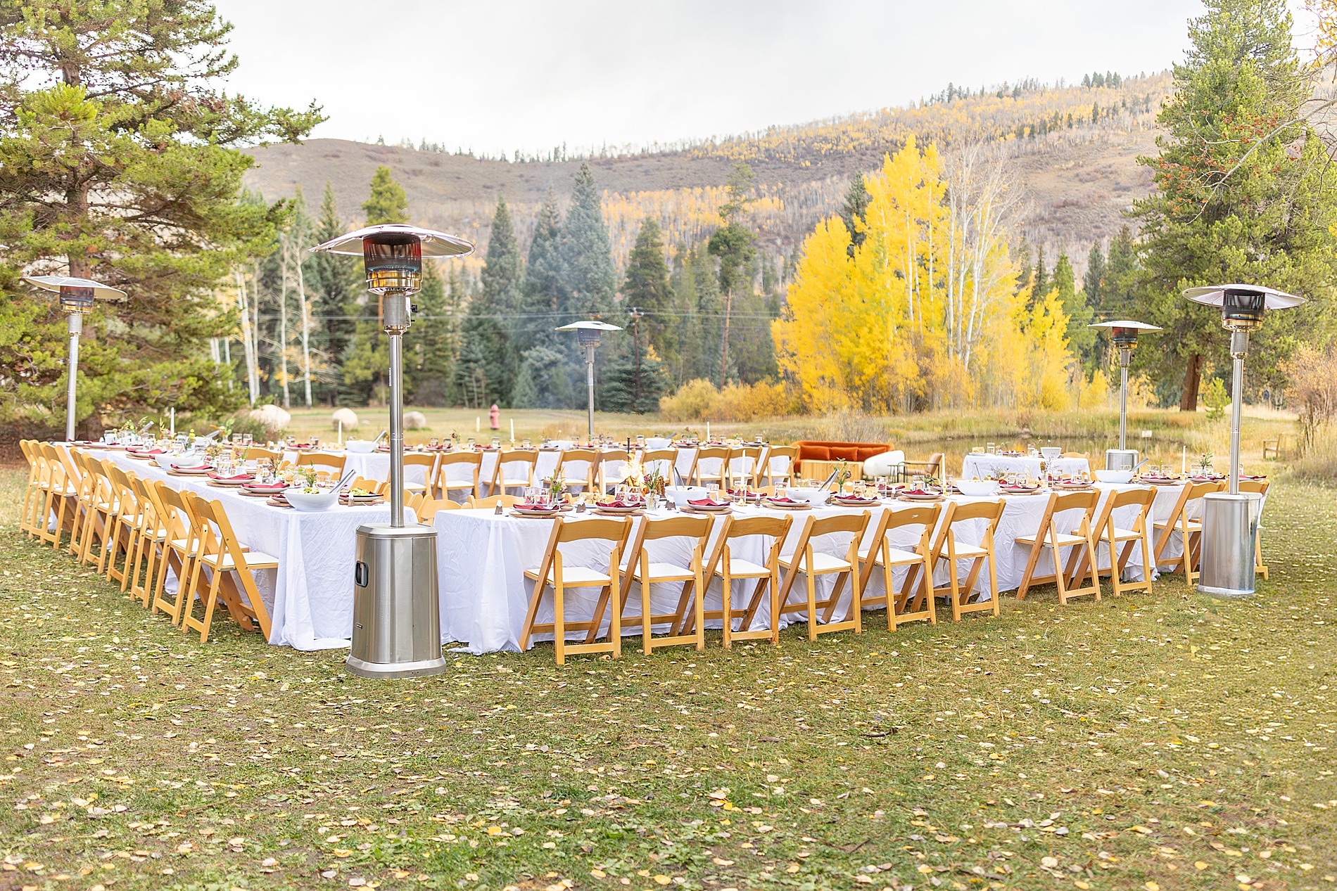 outdoor wedding reception in Colorado
