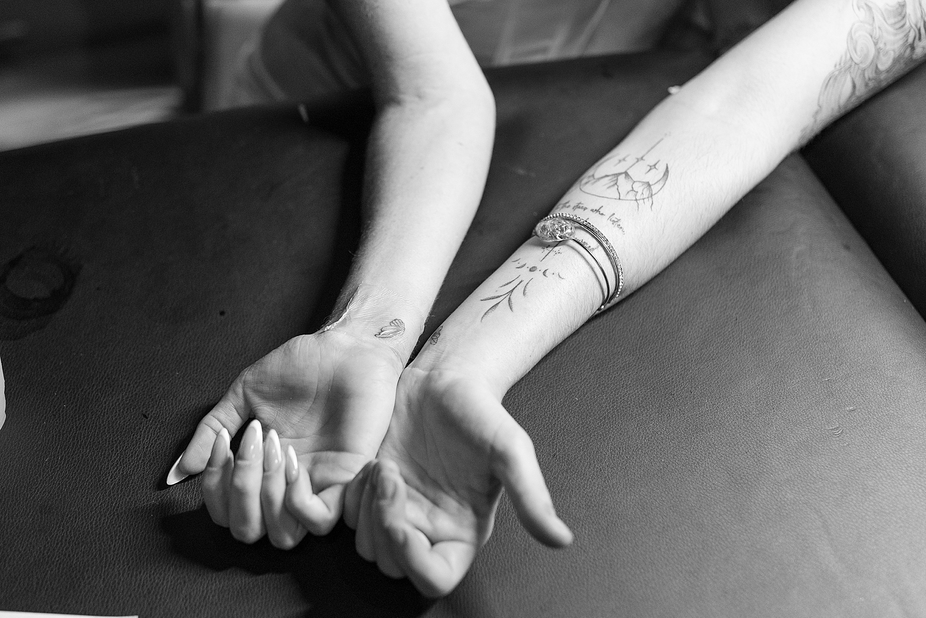 guests getting tattoos at wedding reception