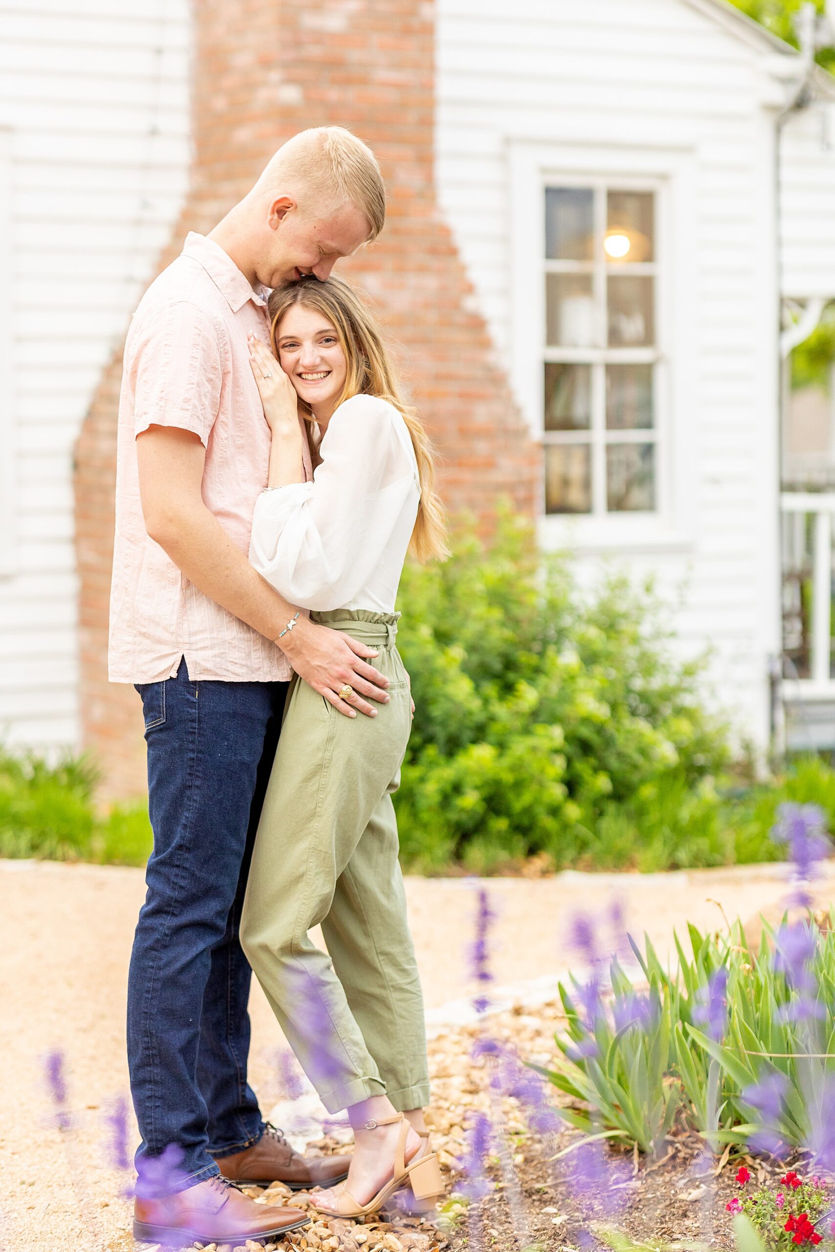 downtown Chapel Hill, TX engagement session in springtime