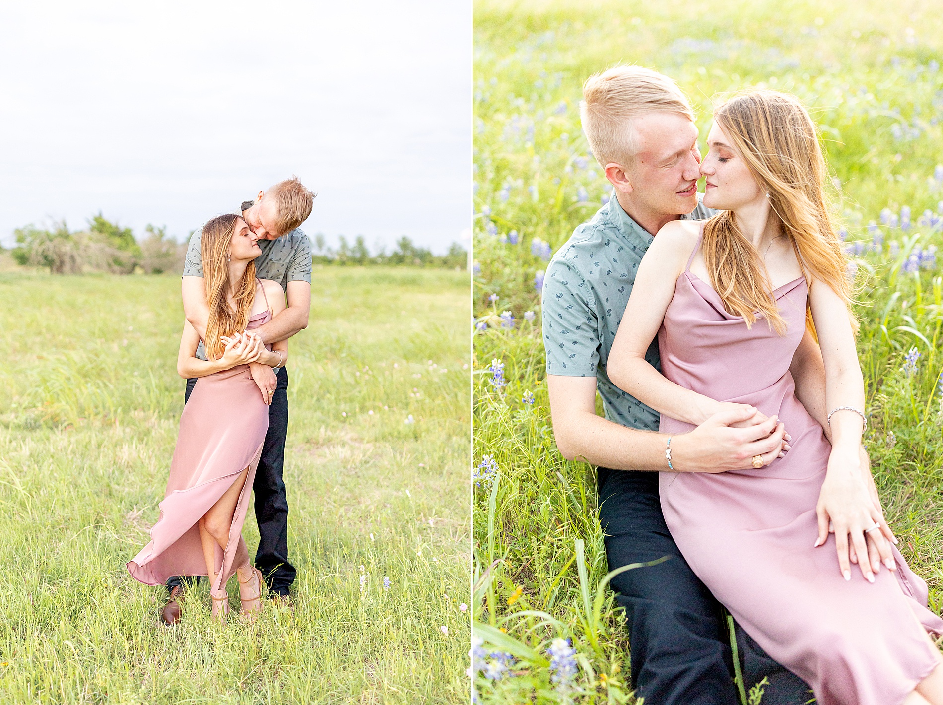 Texas bluebonnet engagement session in Brenham, TX