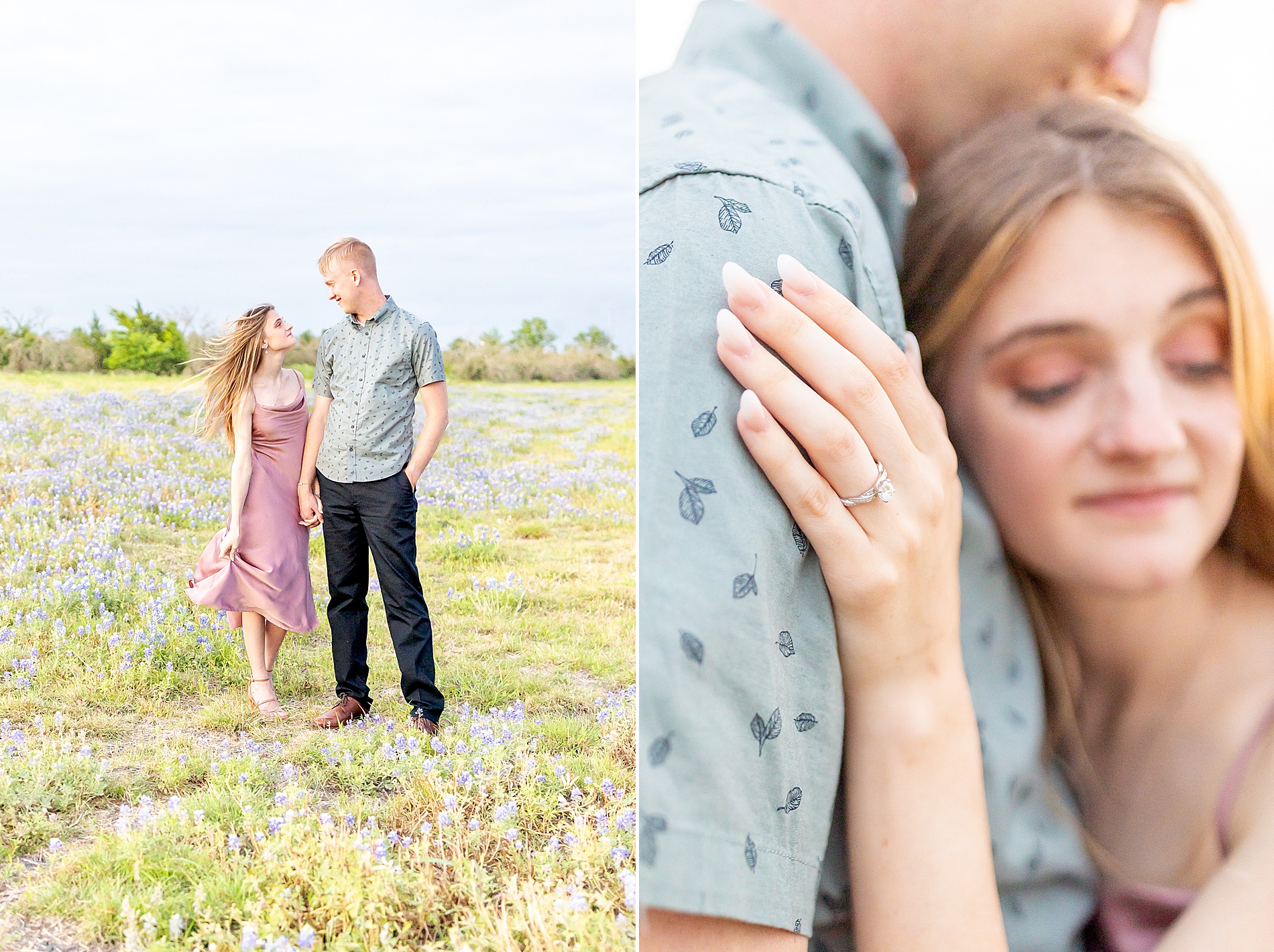 Texas bluebonnet engagement session in Brenham, TX
