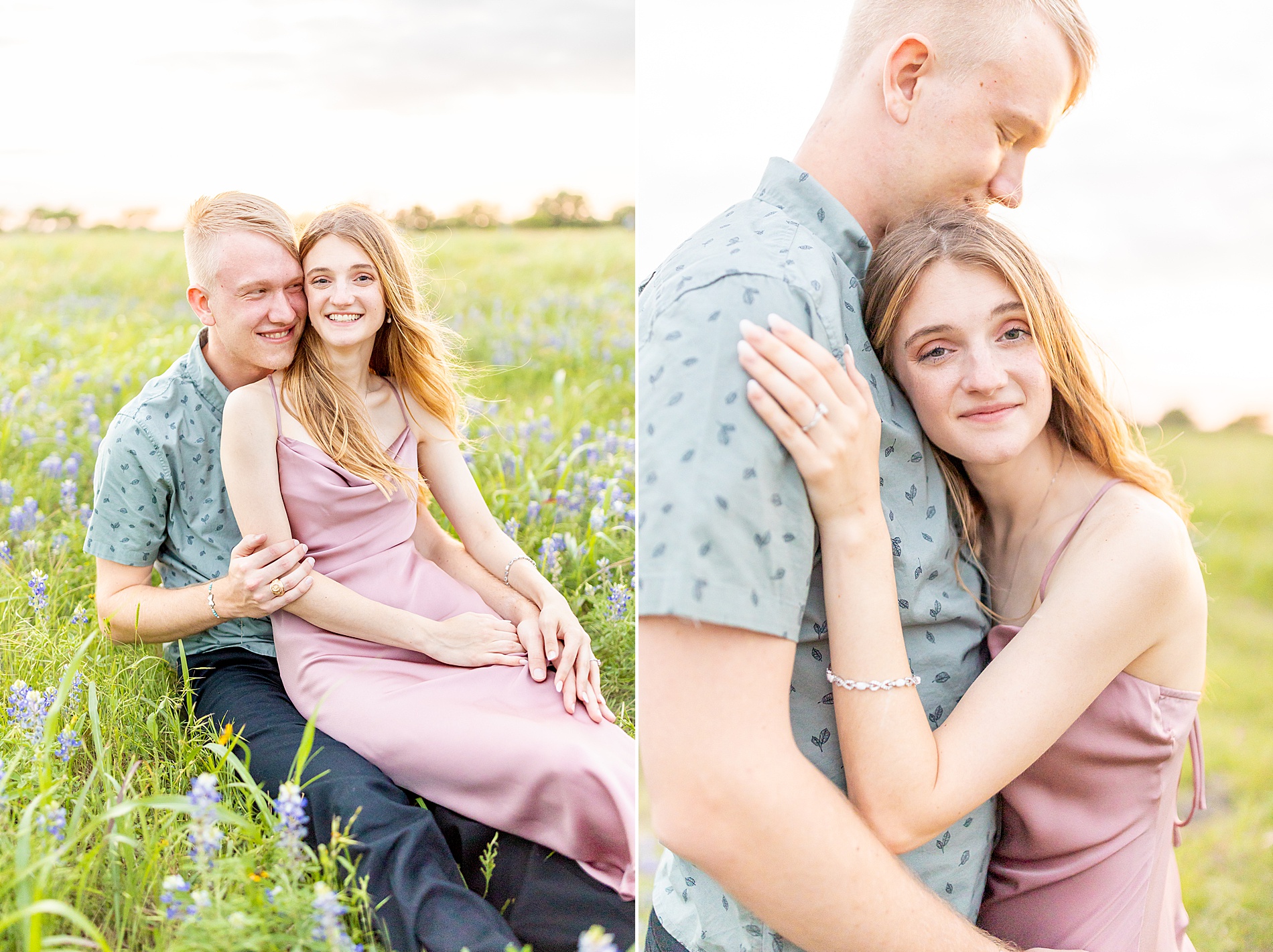 Texas bluebonnet engagement session in Brenham, TX