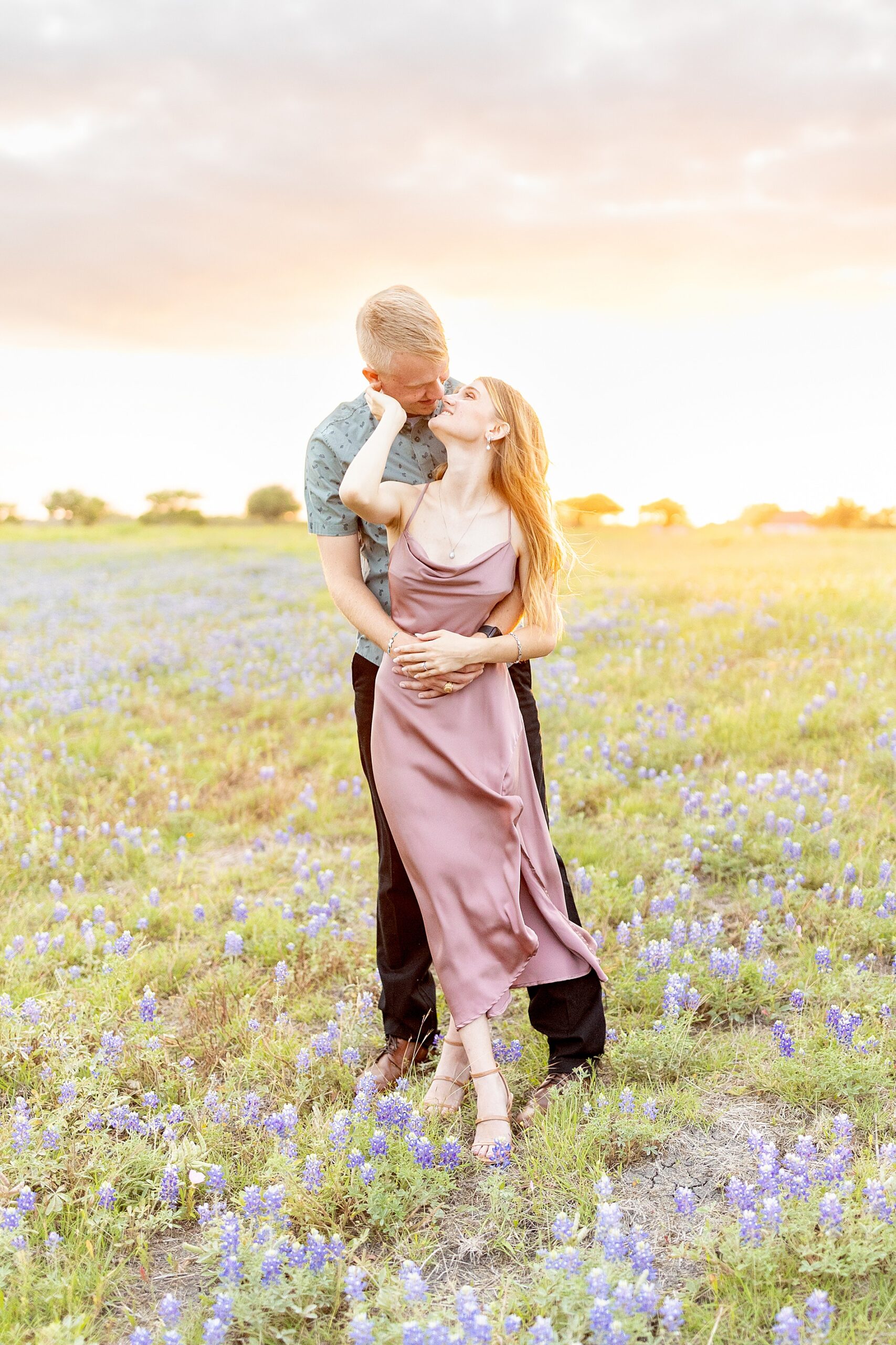 Texas bluebonnet engagement session in Brenham, TX