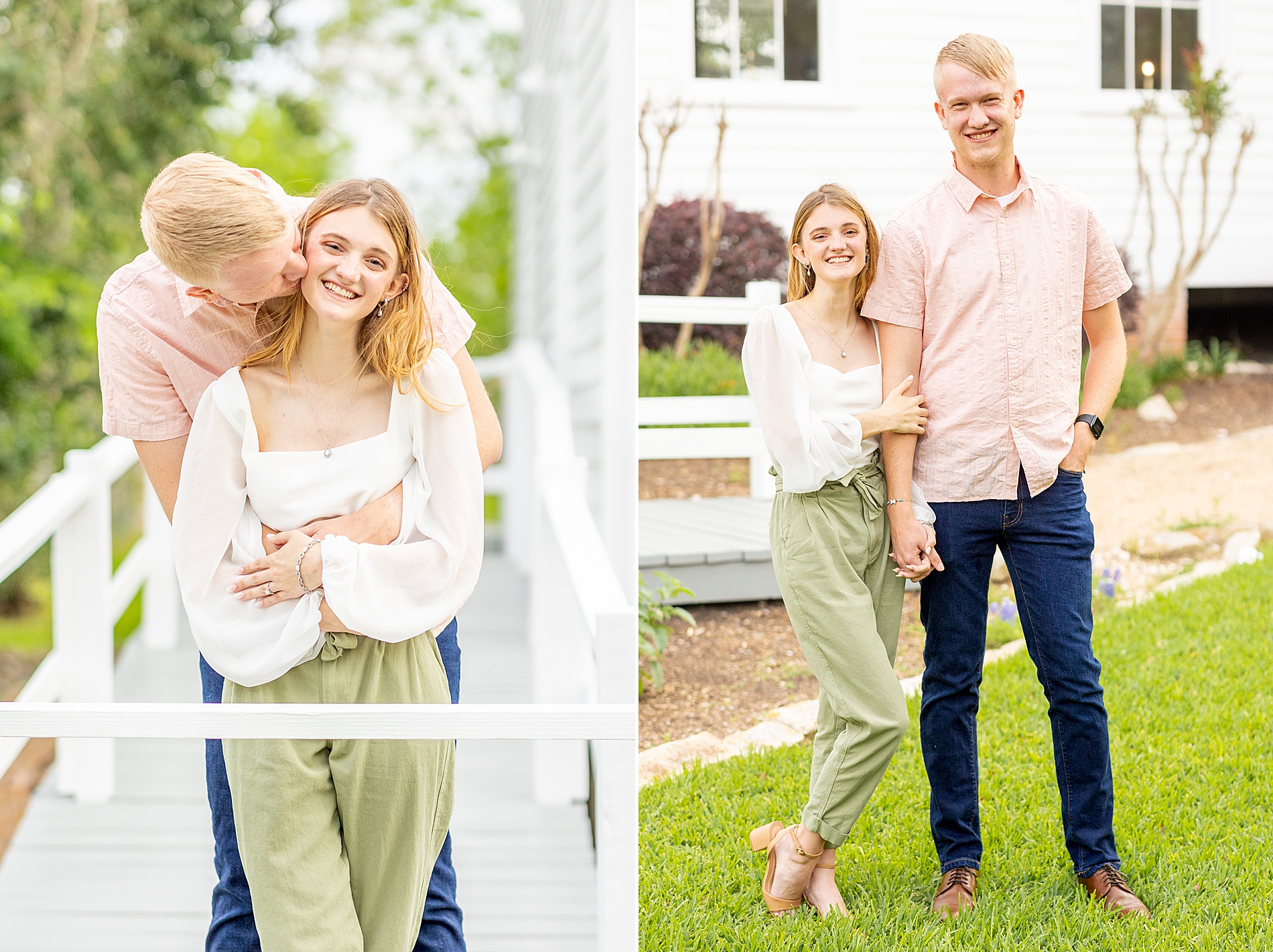 romantic engagement photos in Chapel hill, Texas