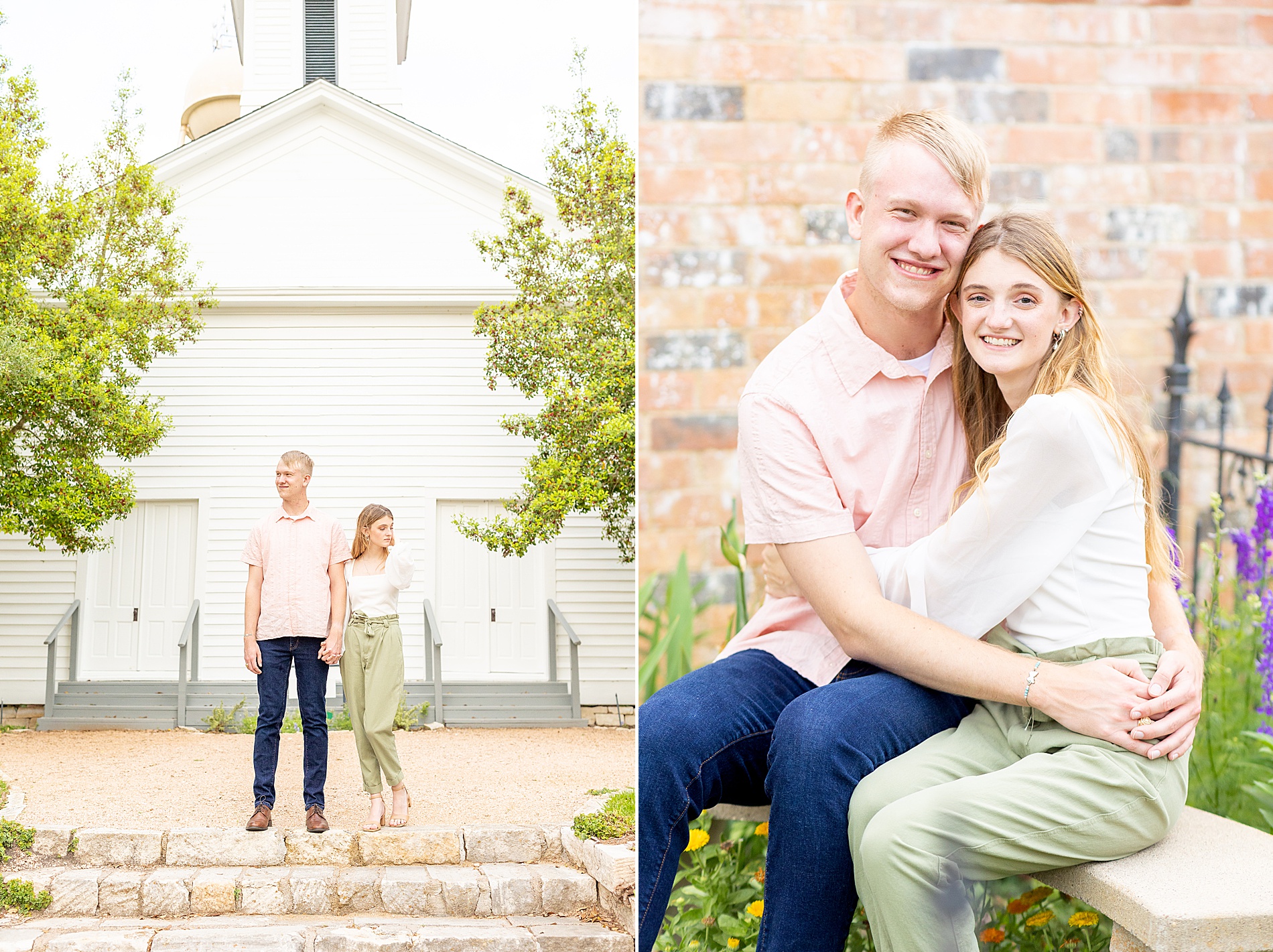 romantic spring engagement photos