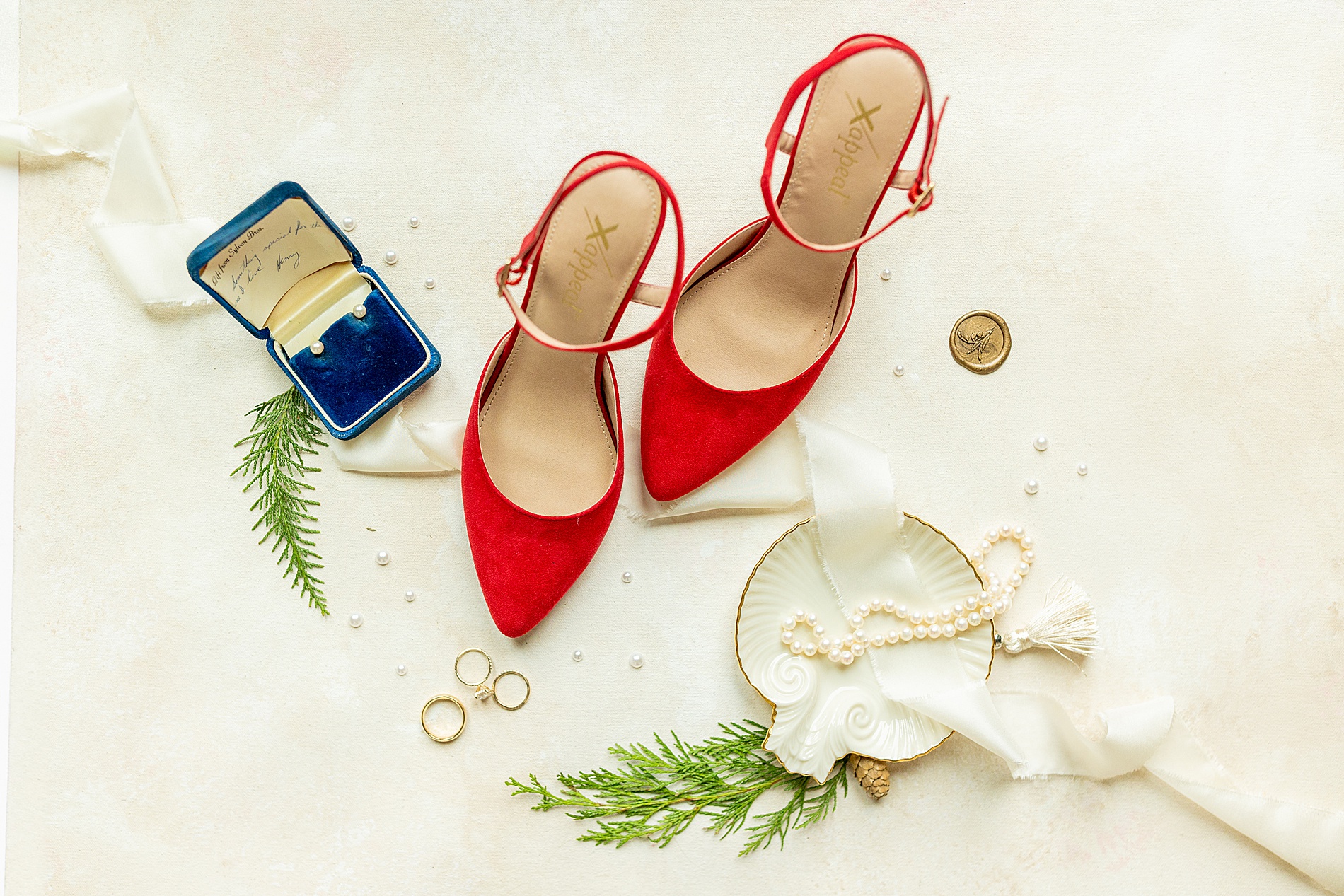 red wedding shoes for bride