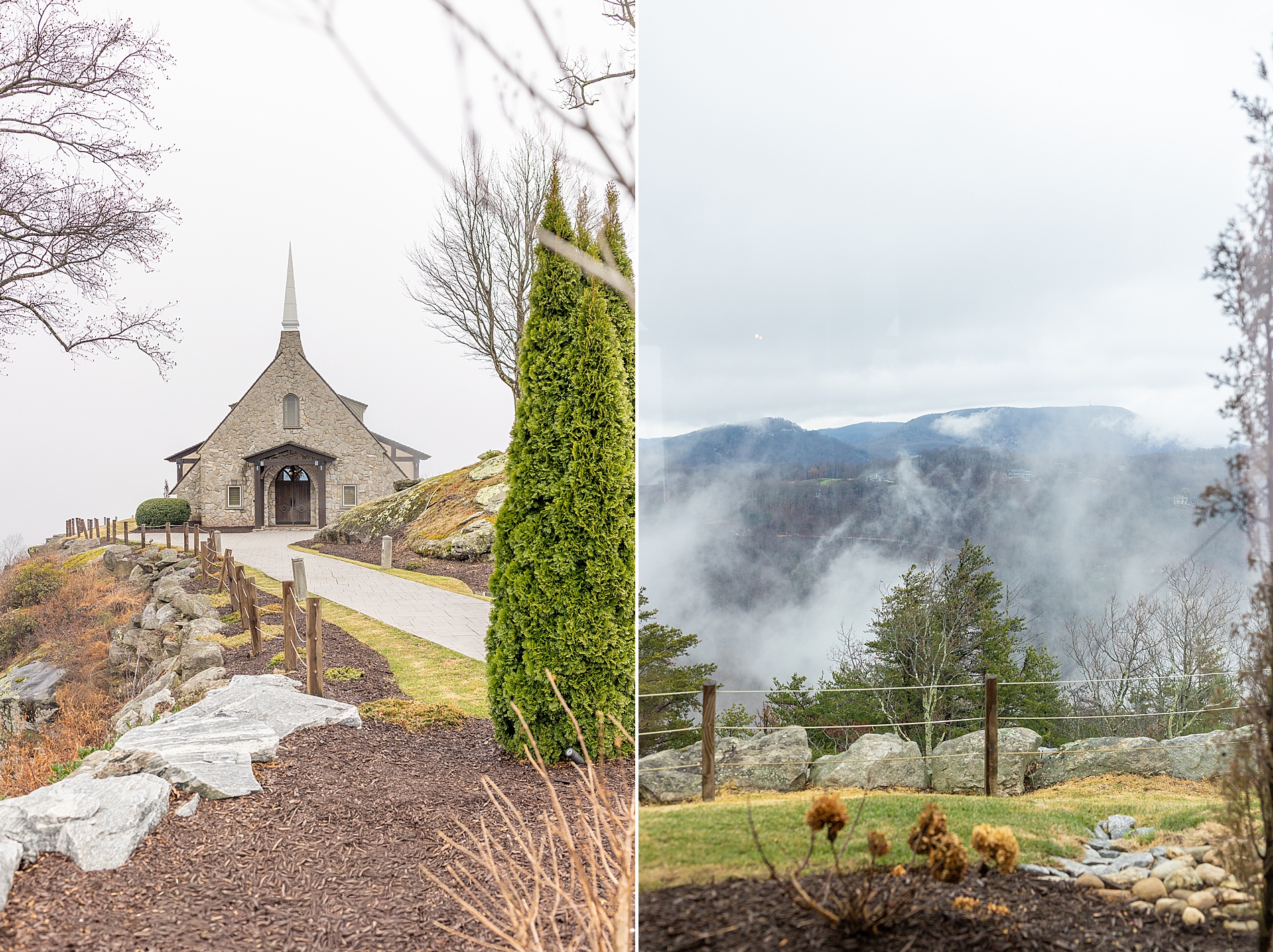 The Cliffs at Glassy Chapel Wedding with views of the Blue Ridge Mountains 