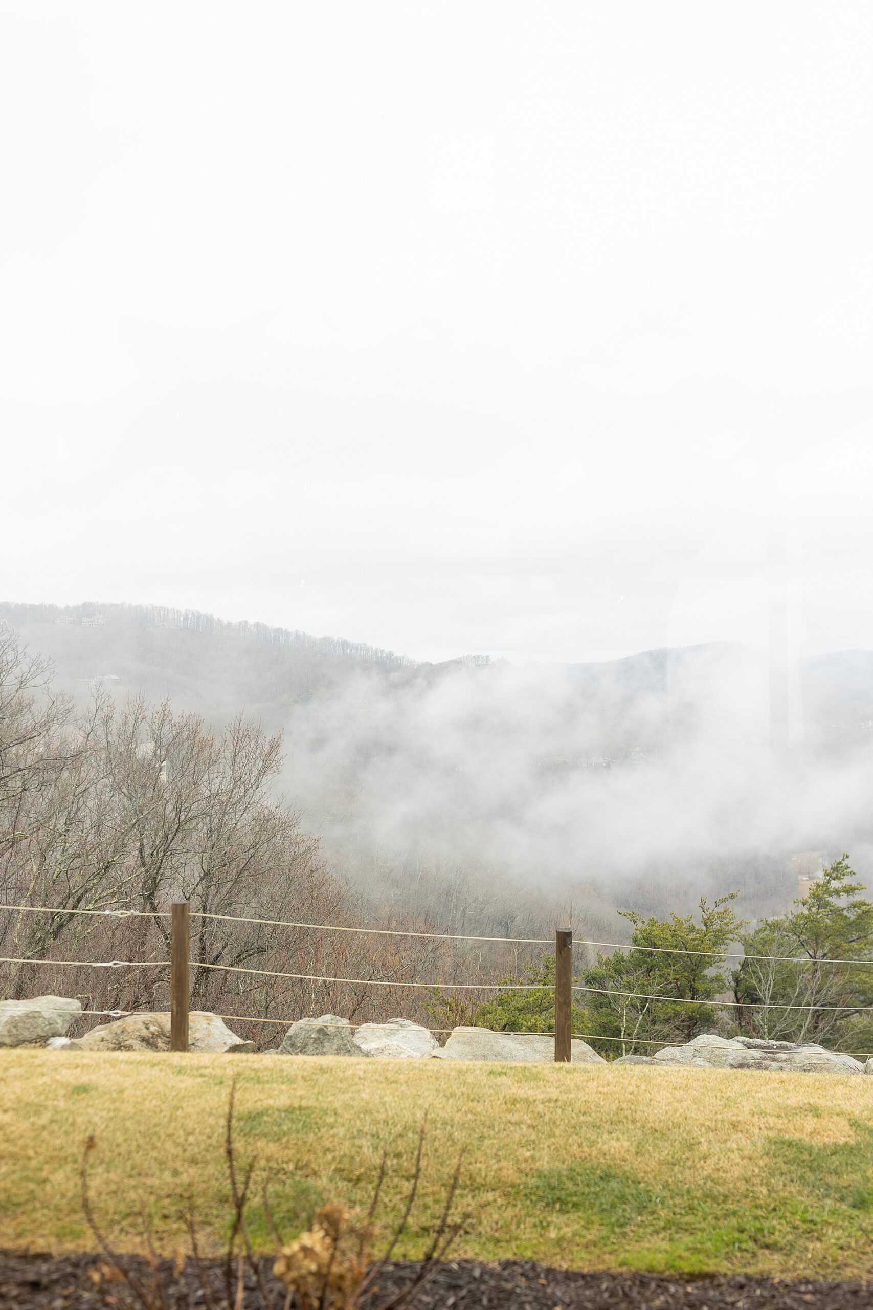 foggy winter morning at The Cliffs at Glassy  