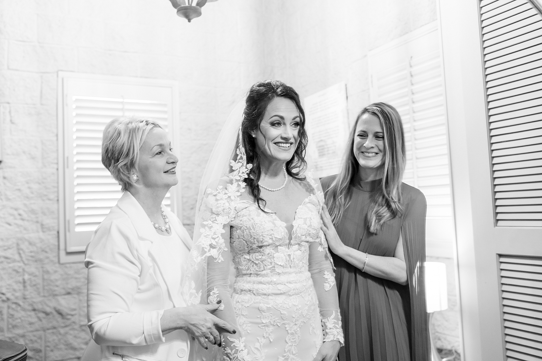 bride's family helping her get ready