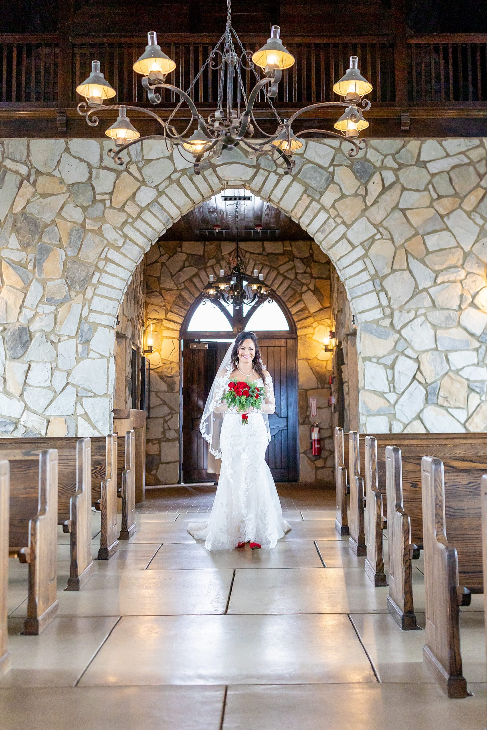 bride walks down the aisle 