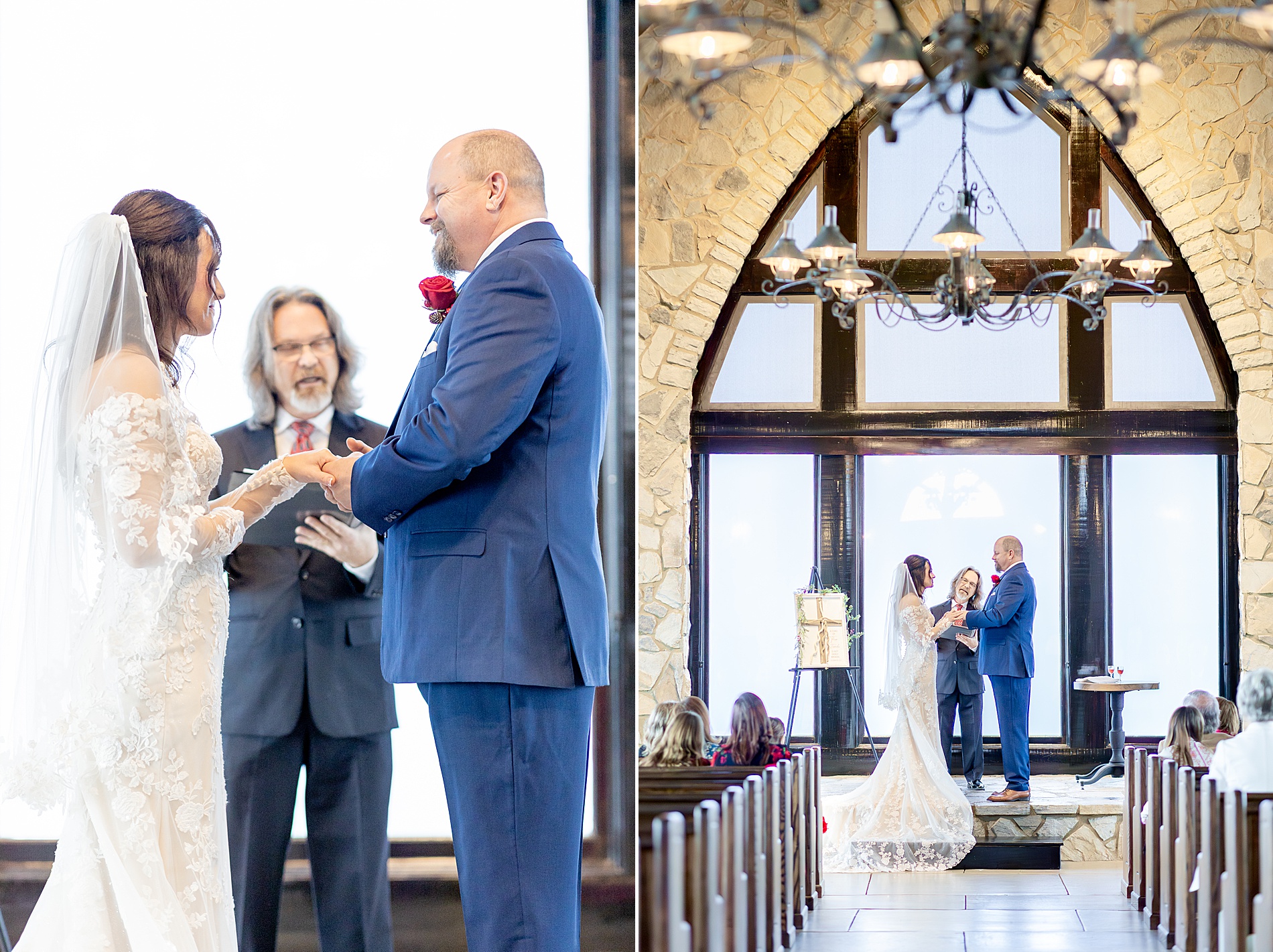 wedding ceremony at The Cliffs at Glassy Chapel  