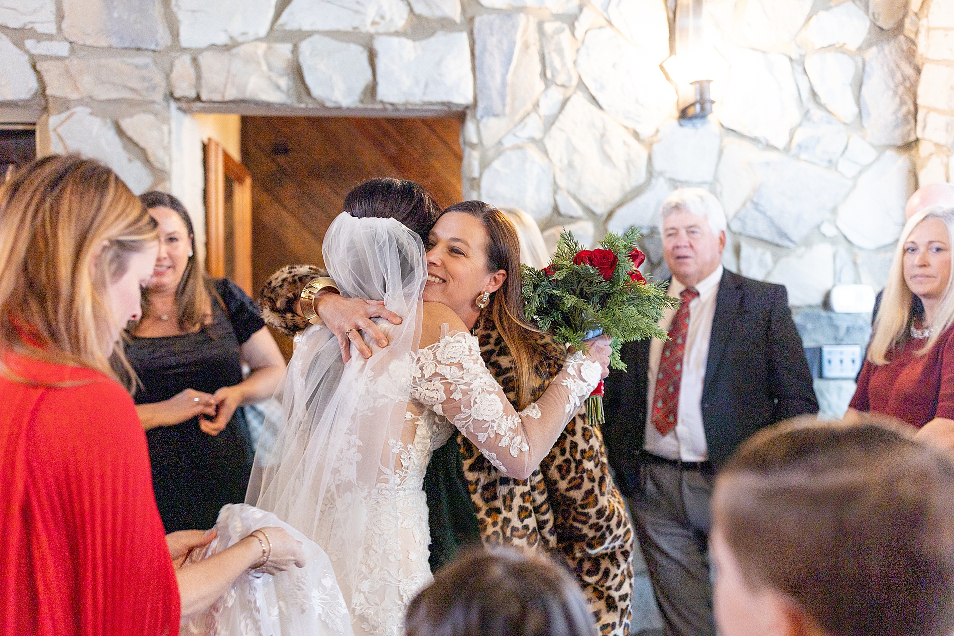 guests congratulate the newlyweds 