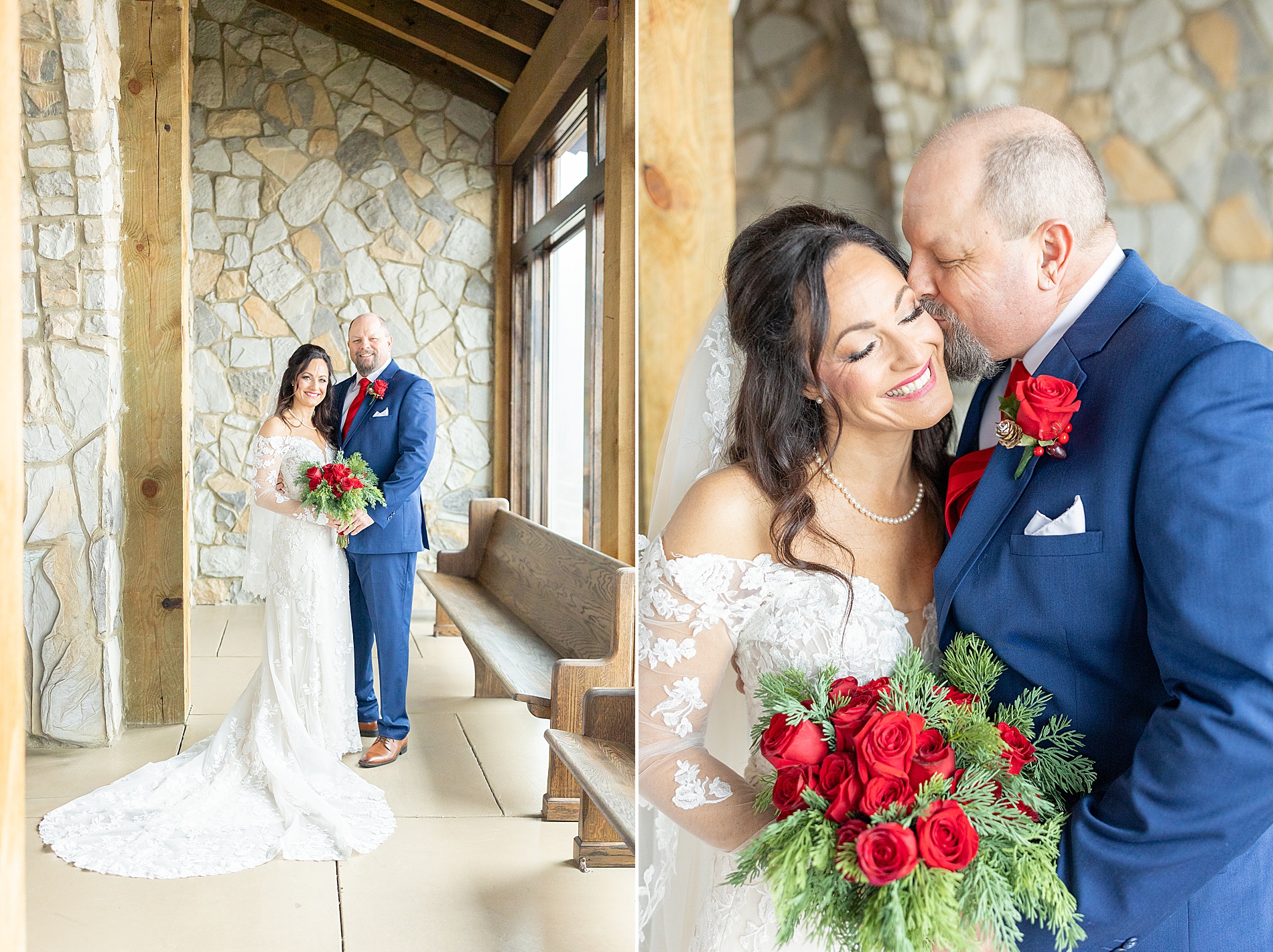 Festive winter wedding portraits 
