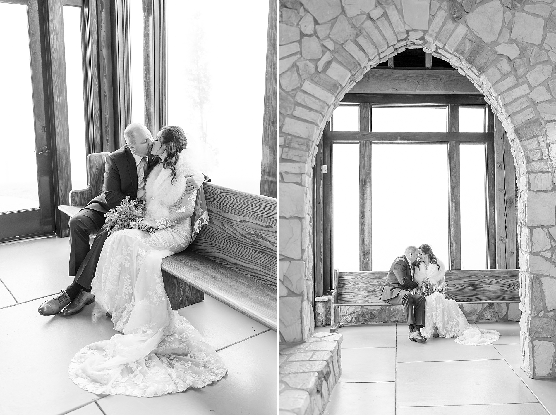 timeless wedding portraits inside Glassy chapel 