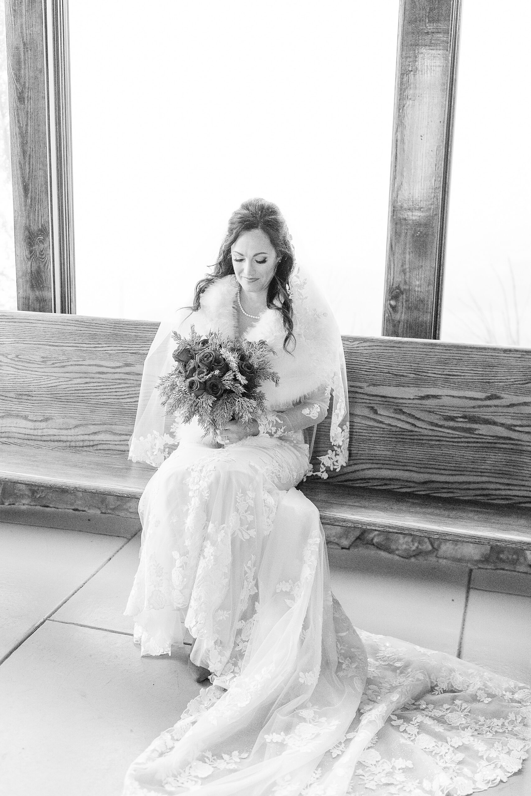 timeless bridal portraits from Asheville wedding in the mountains 