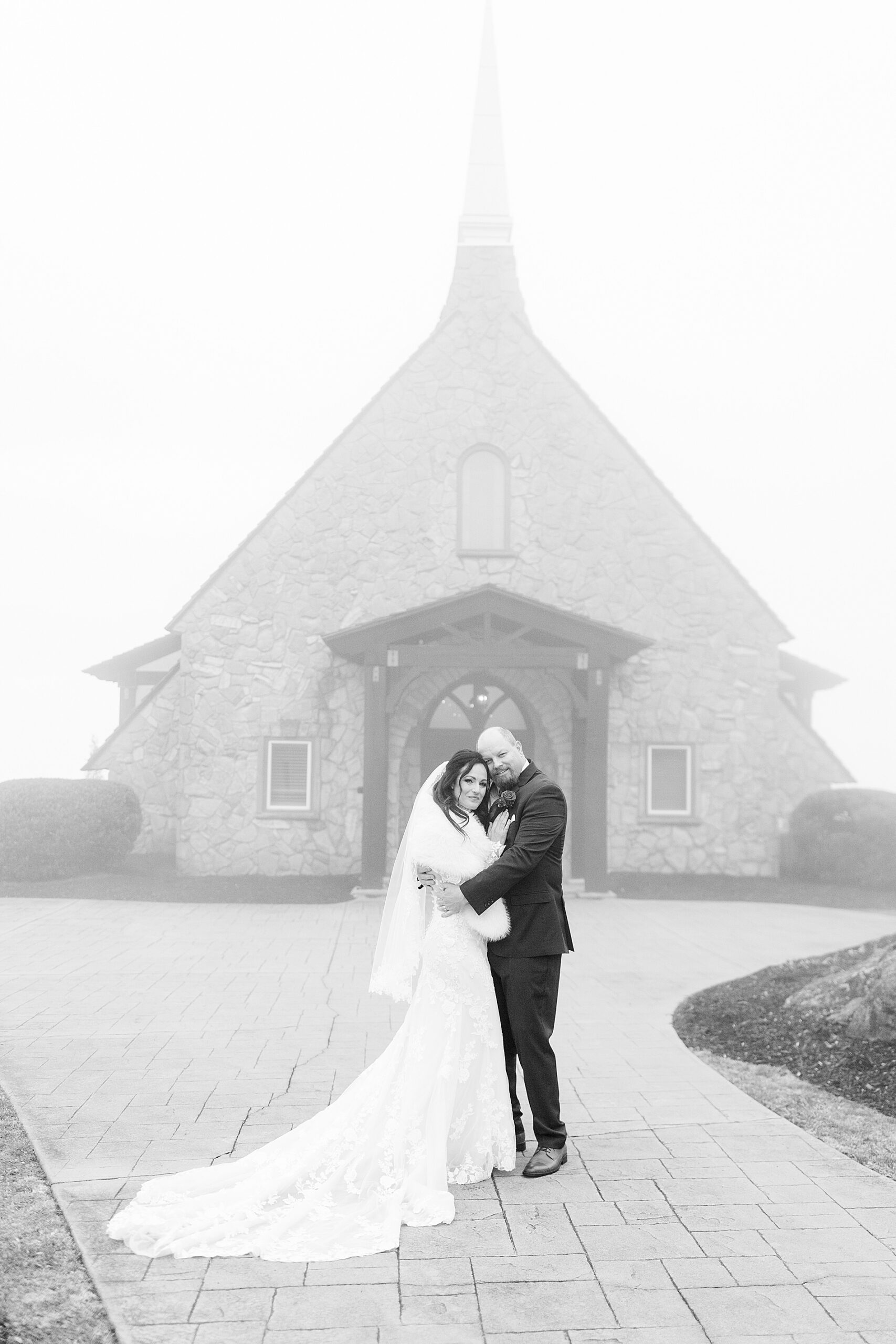 foggy wedding portraits 