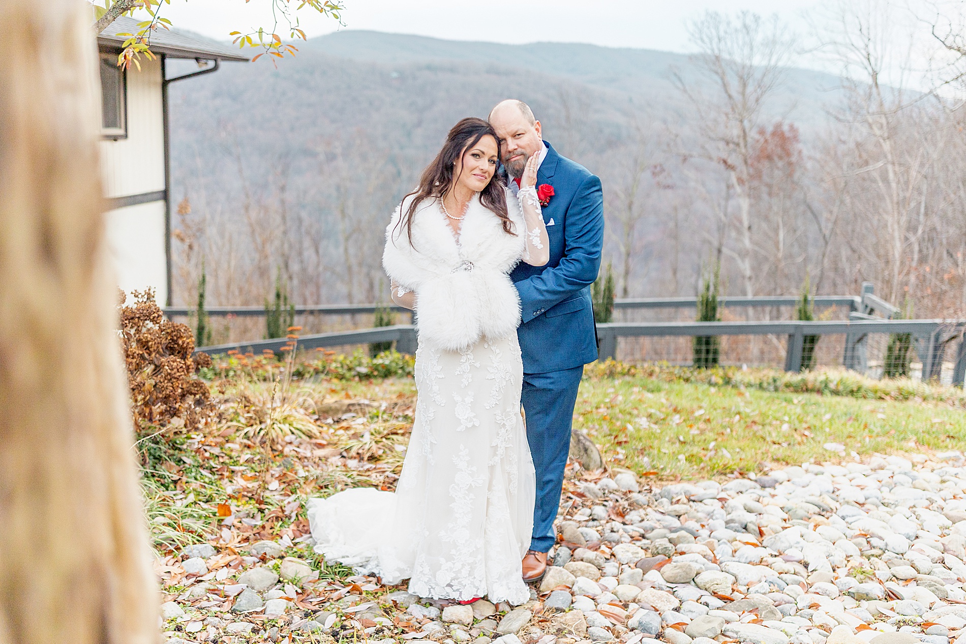 wedding portraits with mountain views 