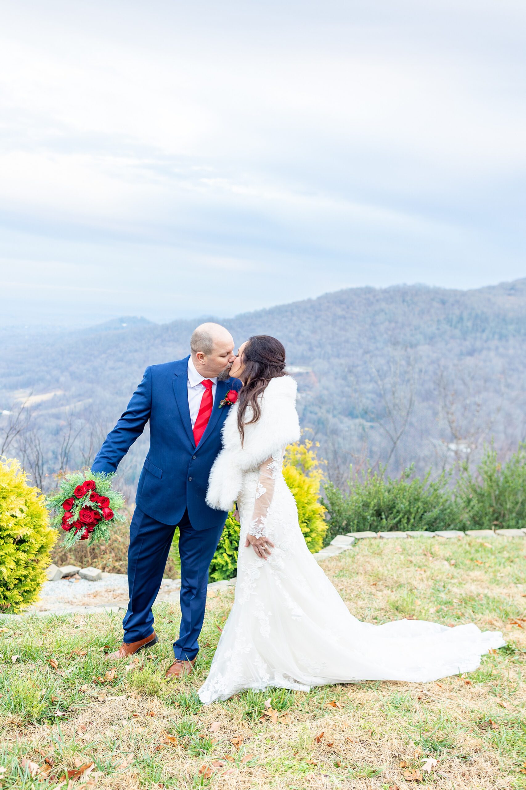 romantic mountain wedding portraits 