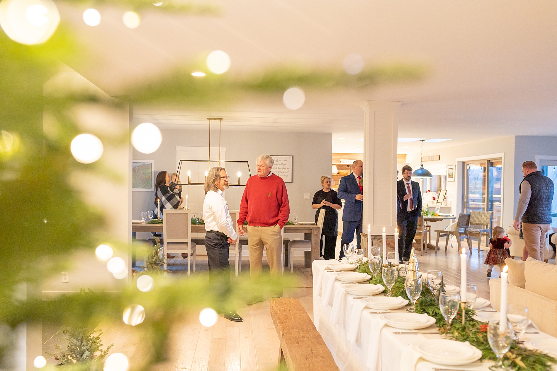 festive and intimate reception with soft light 