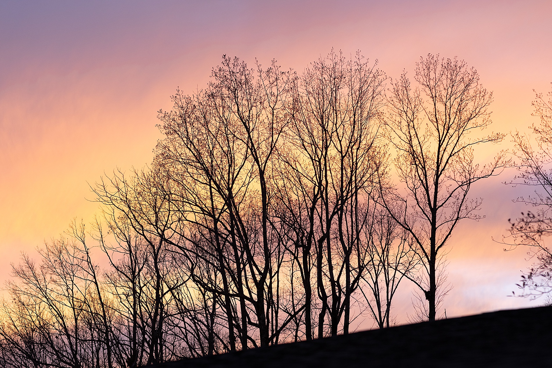 beautiful sunset at the Blue Ridge mountains 