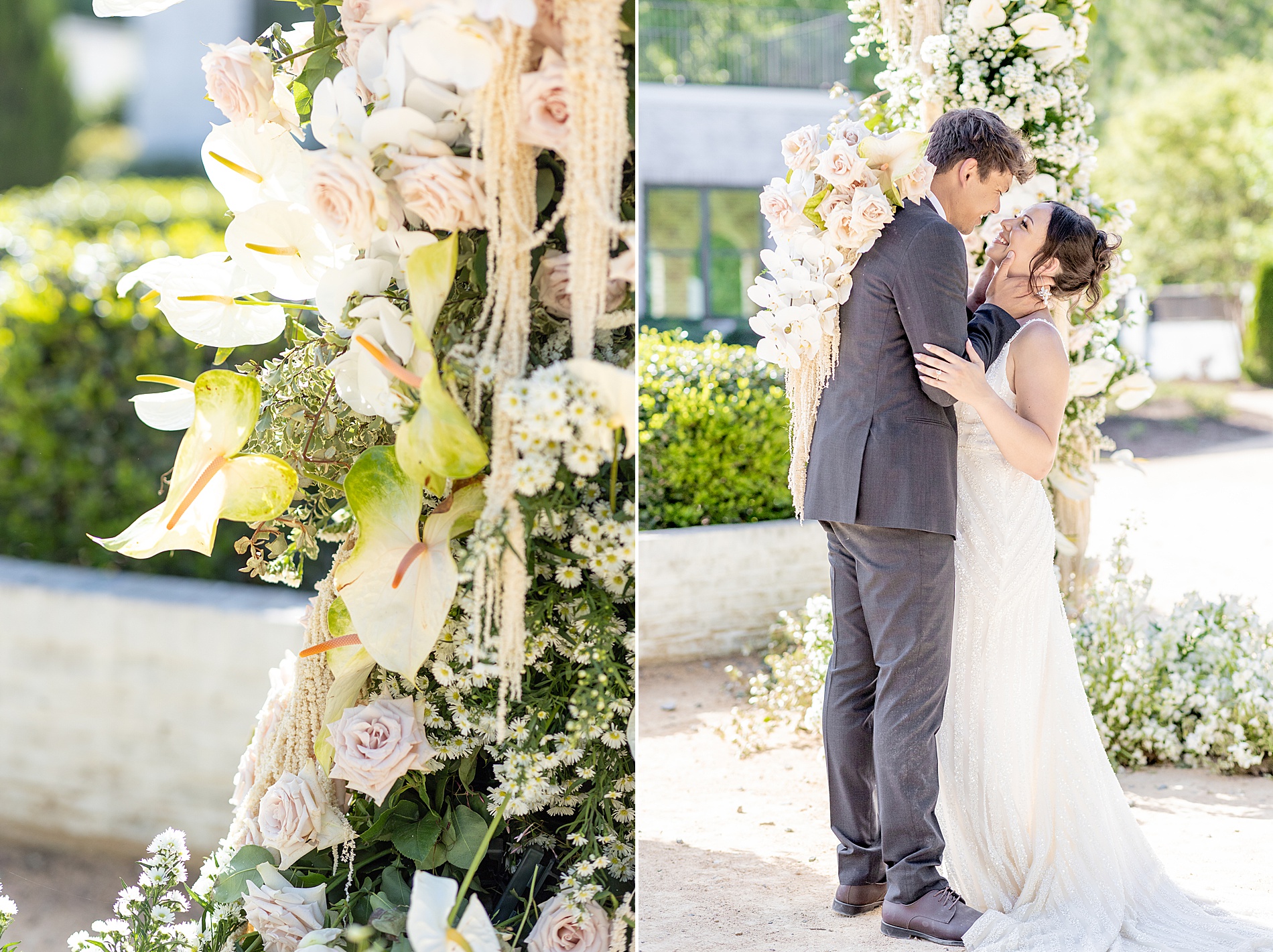 elegant florals at wedding in Raleigh 