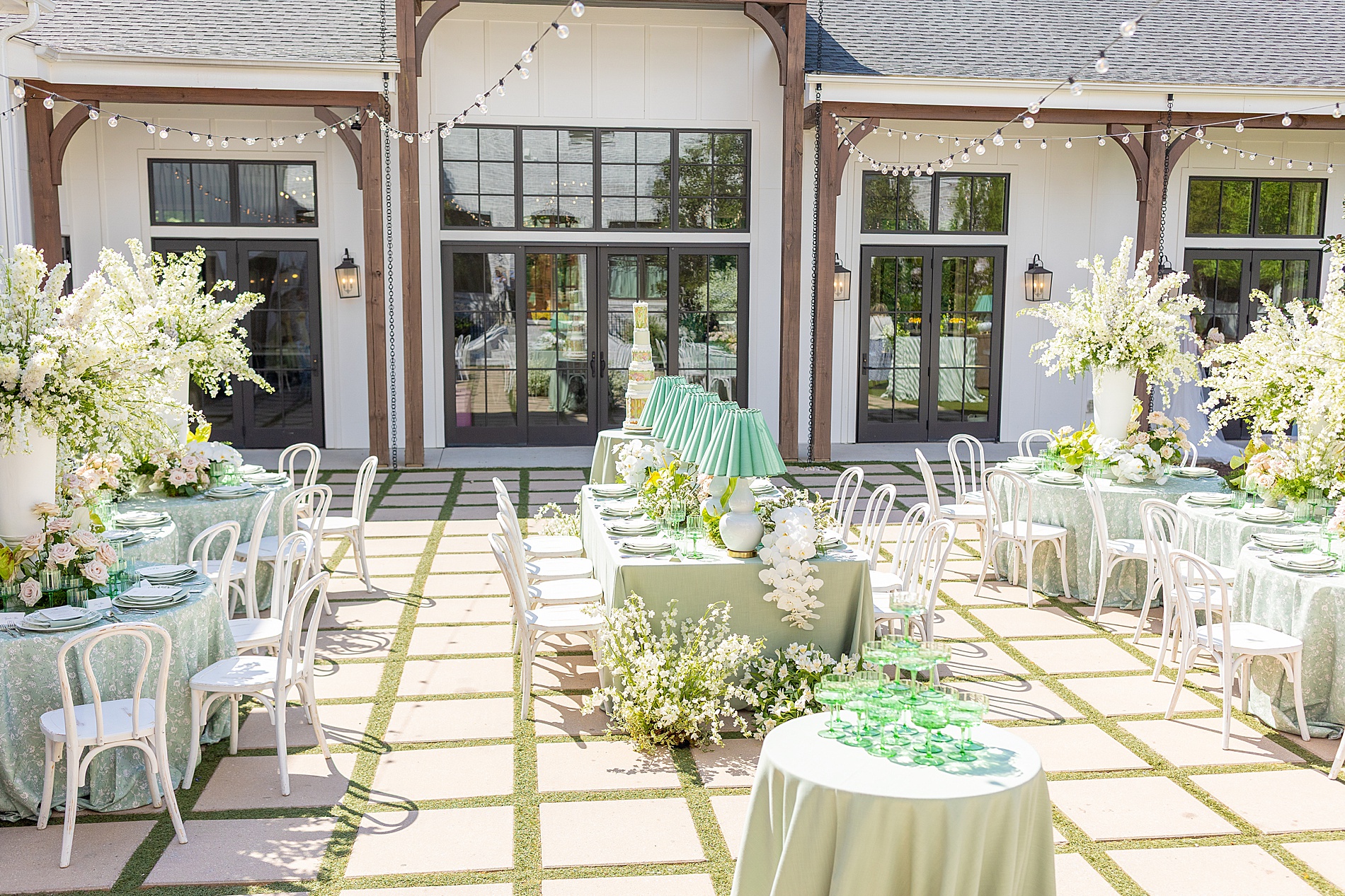 outdoor wedding reception at The Bradford in Raleigh, NC