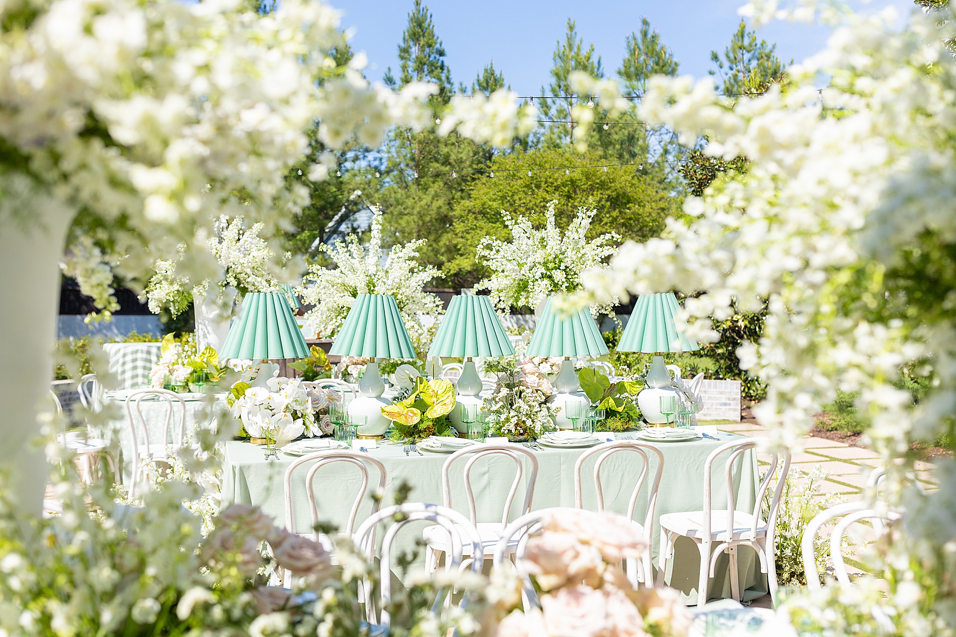 opulent wedding reception with floral details  