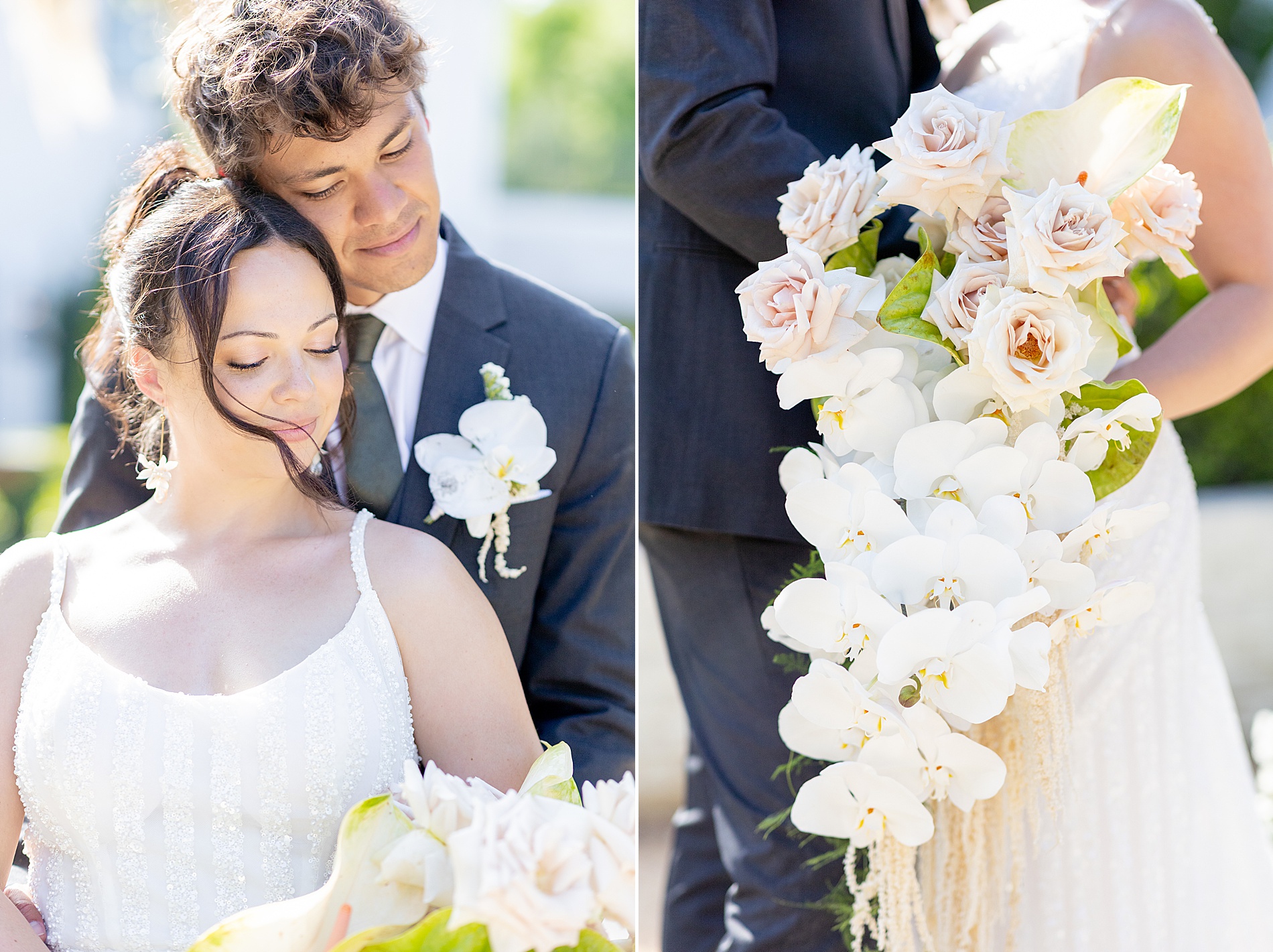 cascading florals for bridal bouquet 